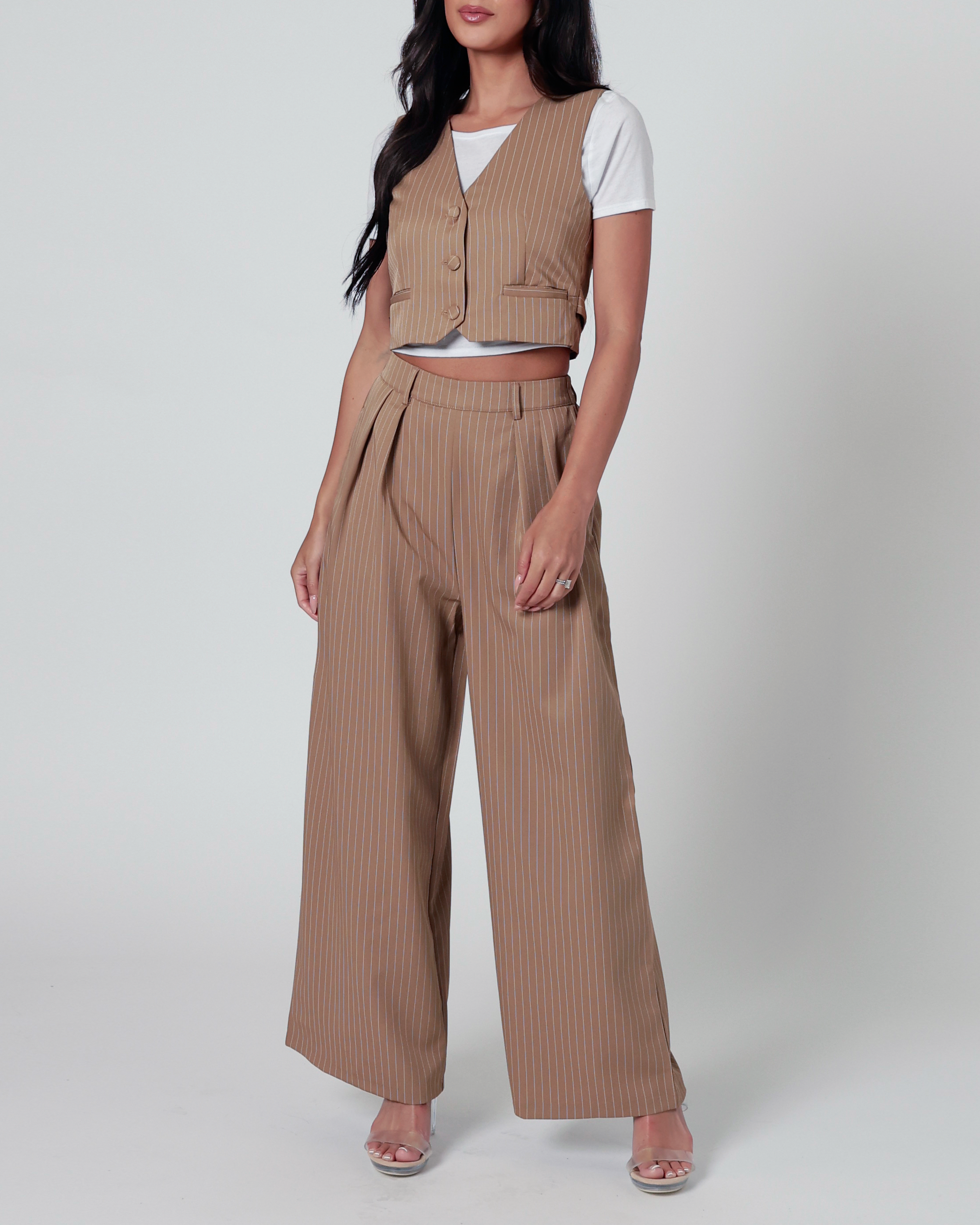 Claudia Pinstripe Trousers