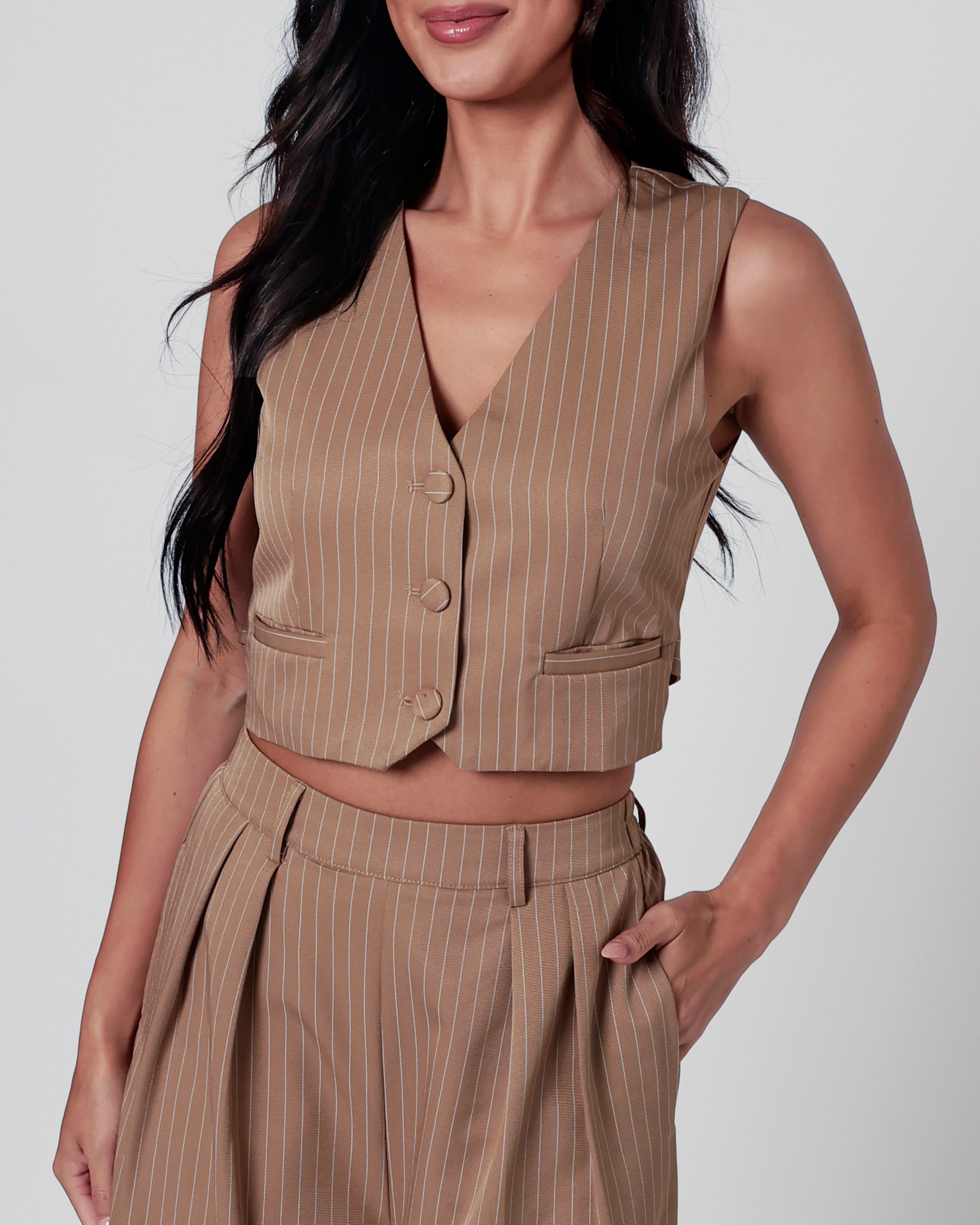 Claudia Pinstripe Vest