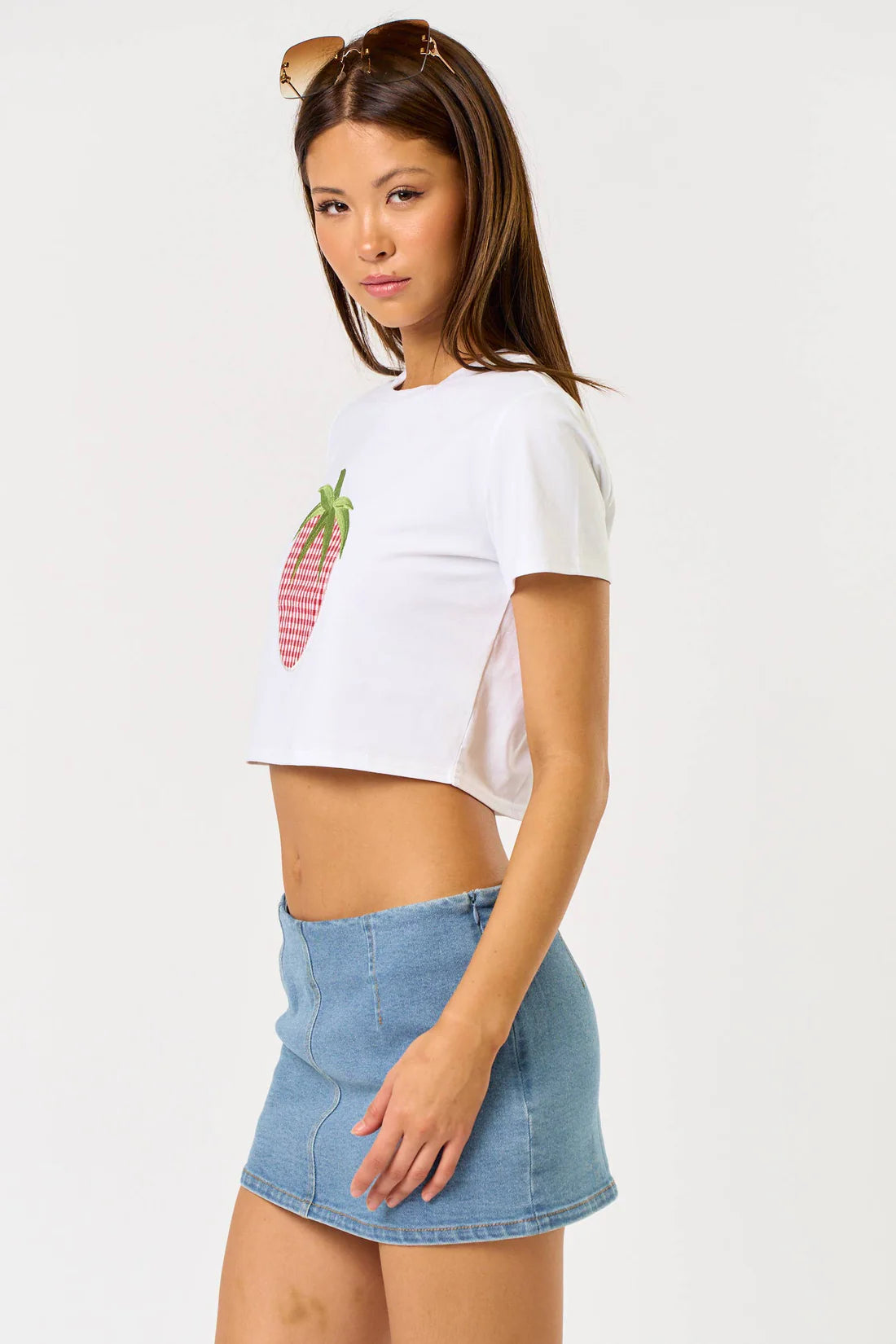 Matilda Gingham Strawberry Tee