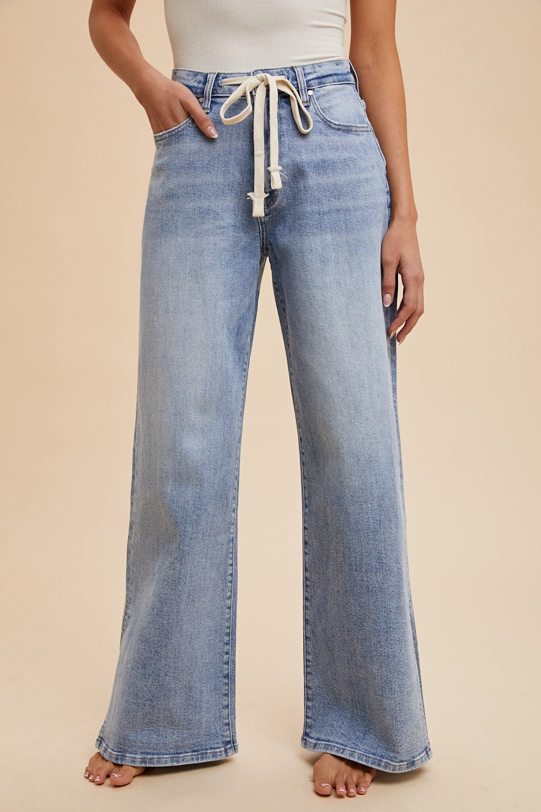 Marie Wide Leg Tie Jeans