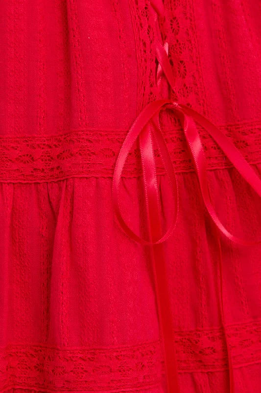 Aria Tiered Lace Trim Ribbon Skirt