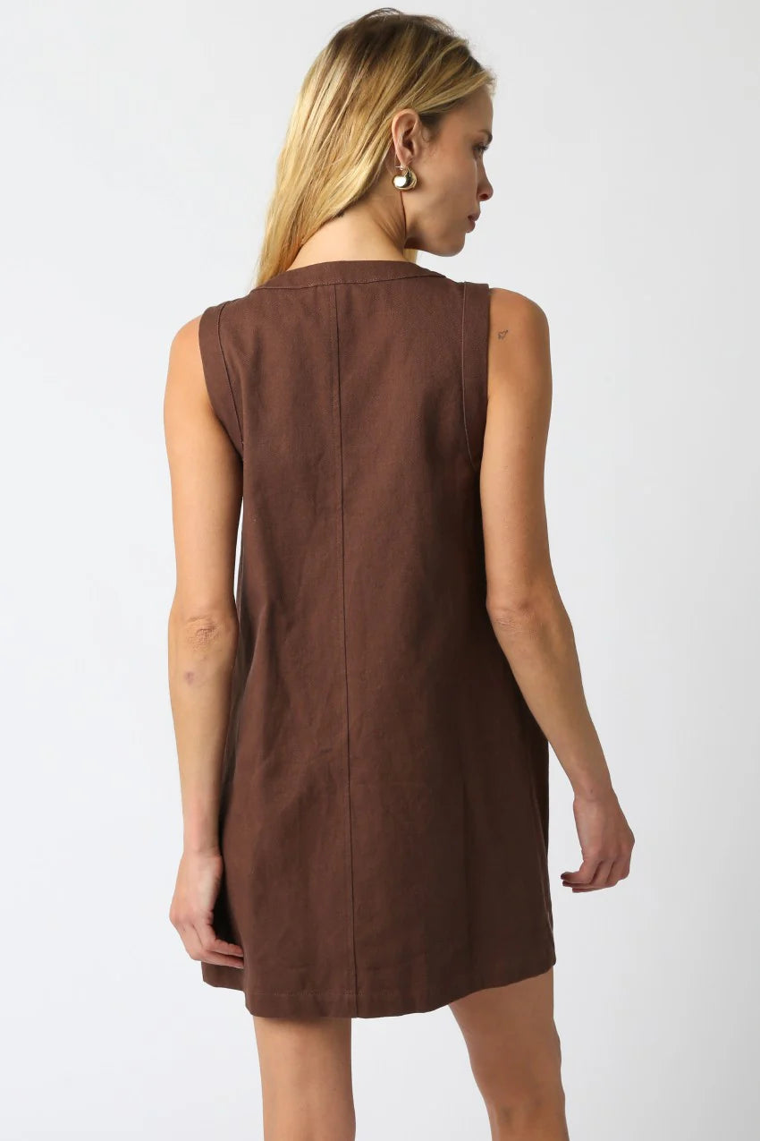 Kristin Denim Button Mini Dress