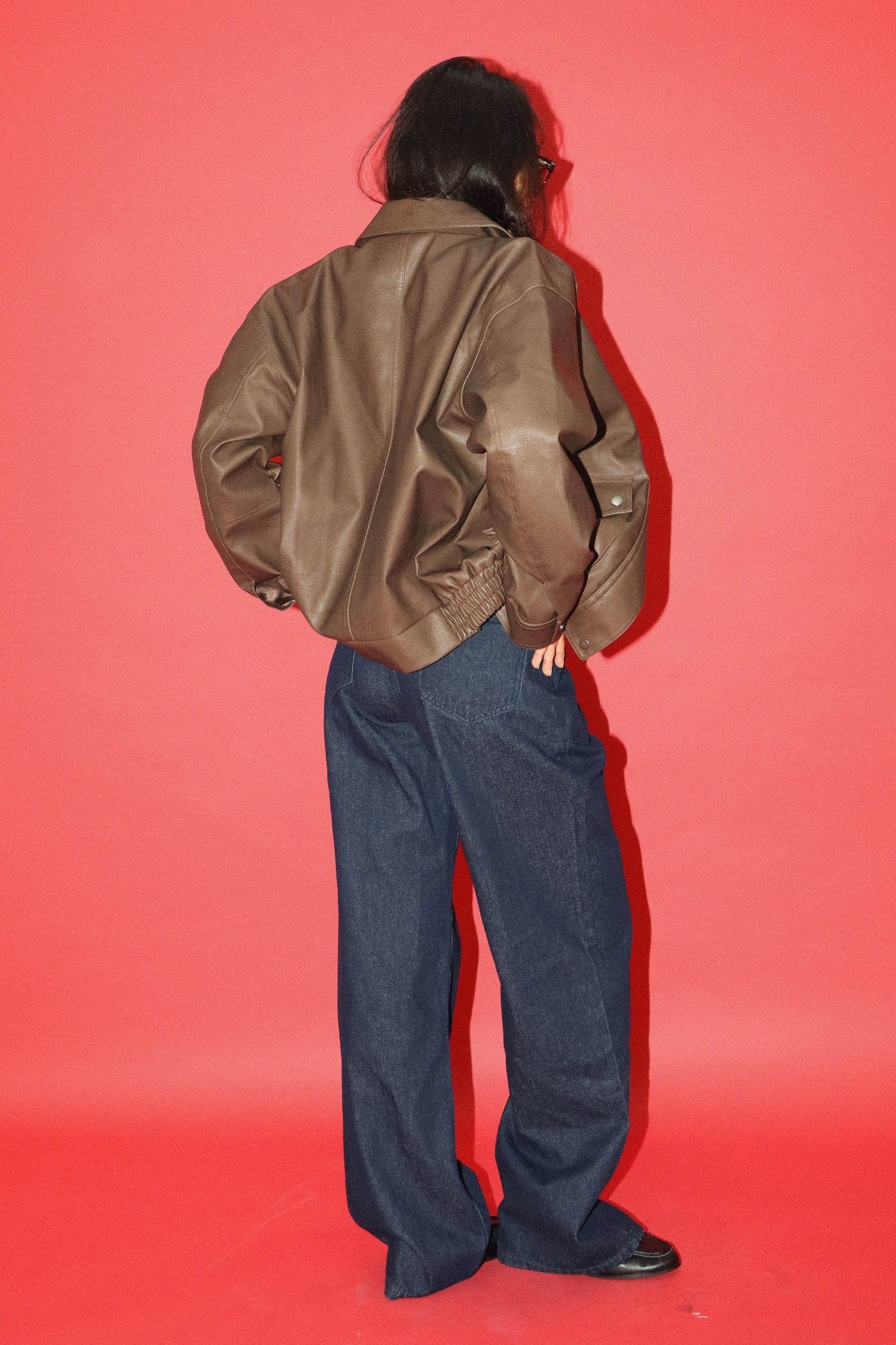 Rylie Faux Leather Utility Jacket