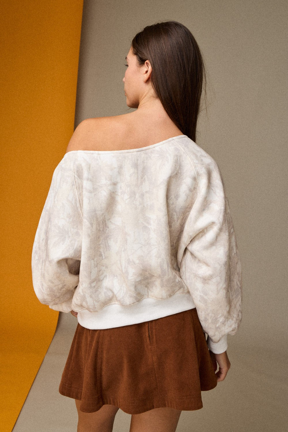 Graysen Off Shoulder Camo Sweatshirt