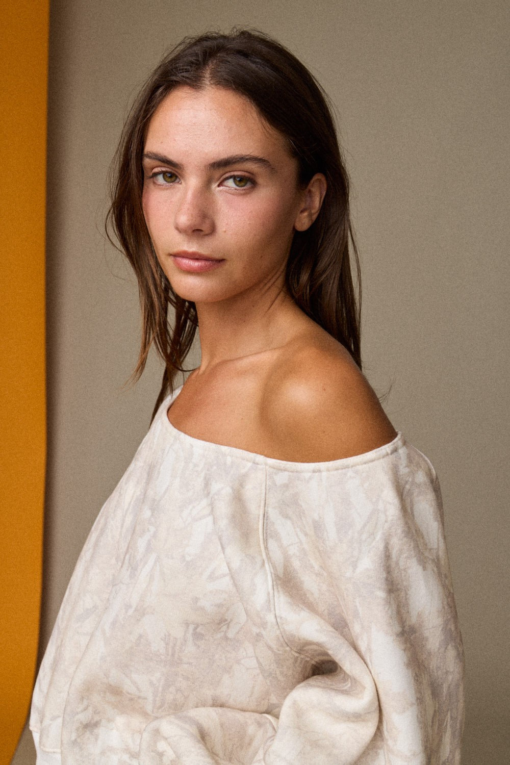 Graysen Off Shoulder Camo Sweatshirt