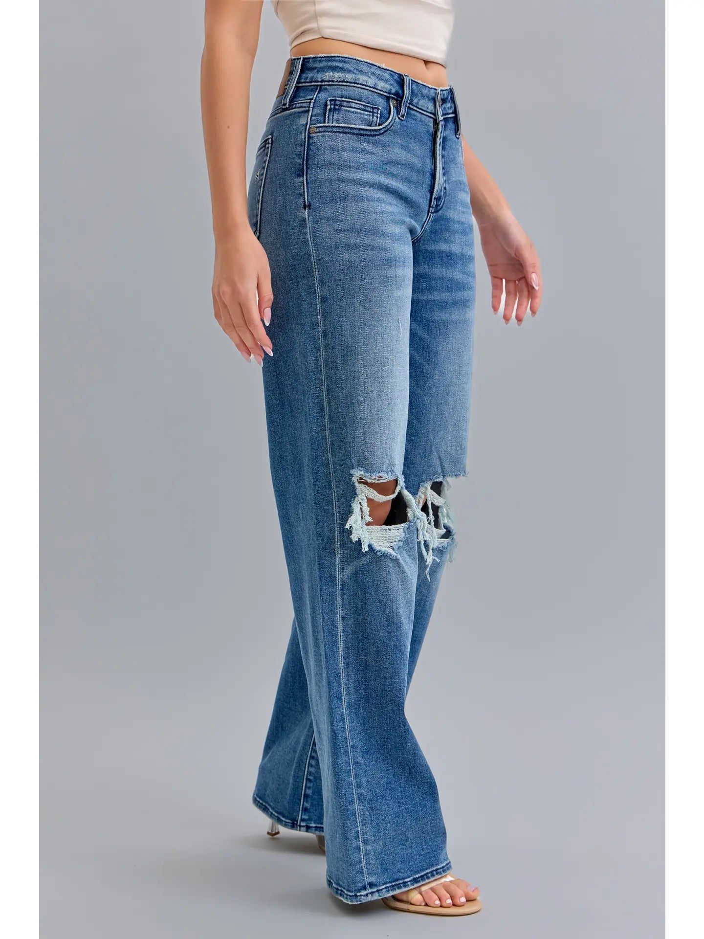 Logan Straight Leg Ripped Jeans