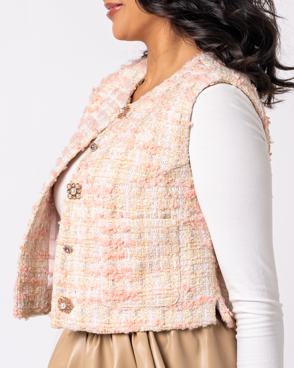 Bailey Tweed Button Front Vest