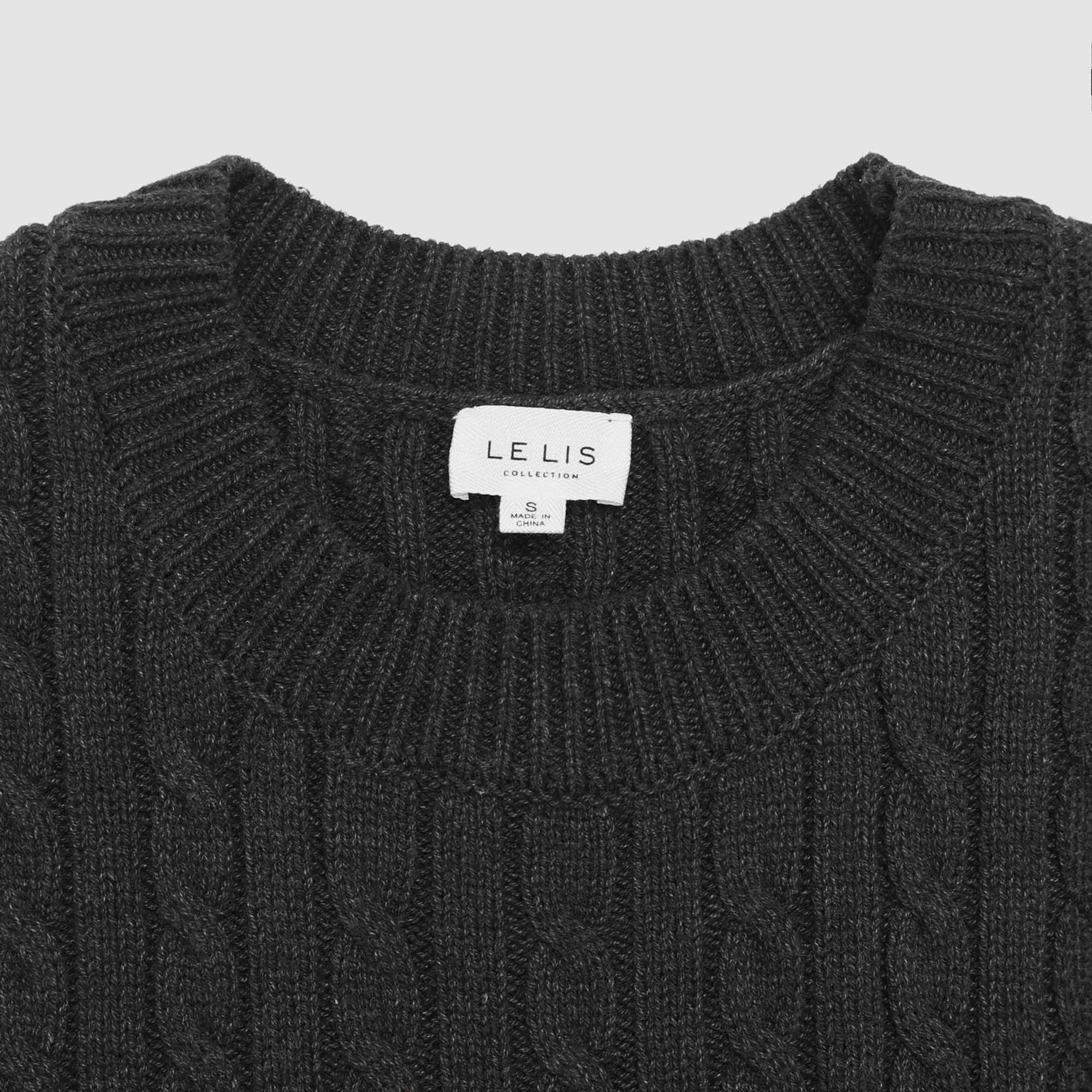 Amber Cable Knit Tank in Charcoal