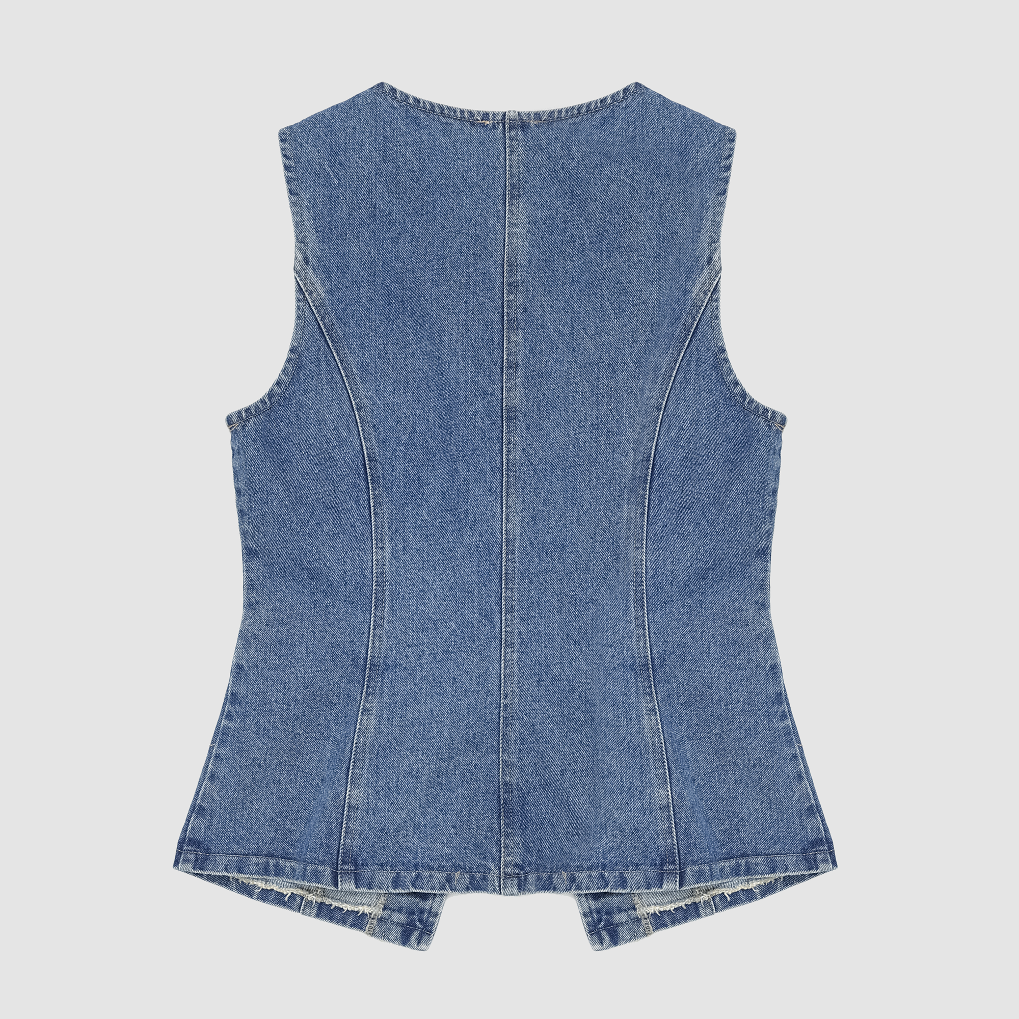 Caelyn Denim Button Front Vest in Denim