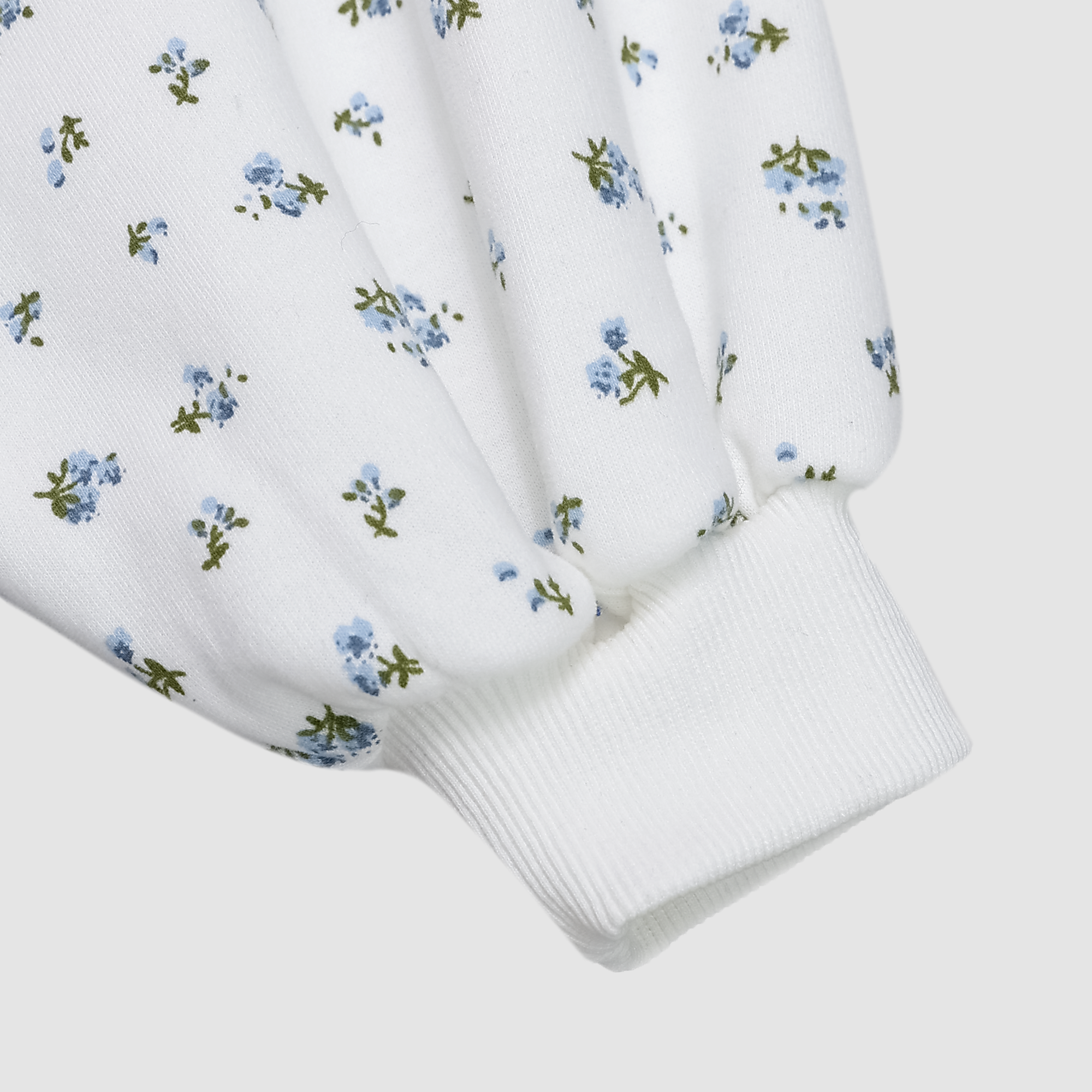 Celeste Button Up Pullover in Ivory & Blue Floral