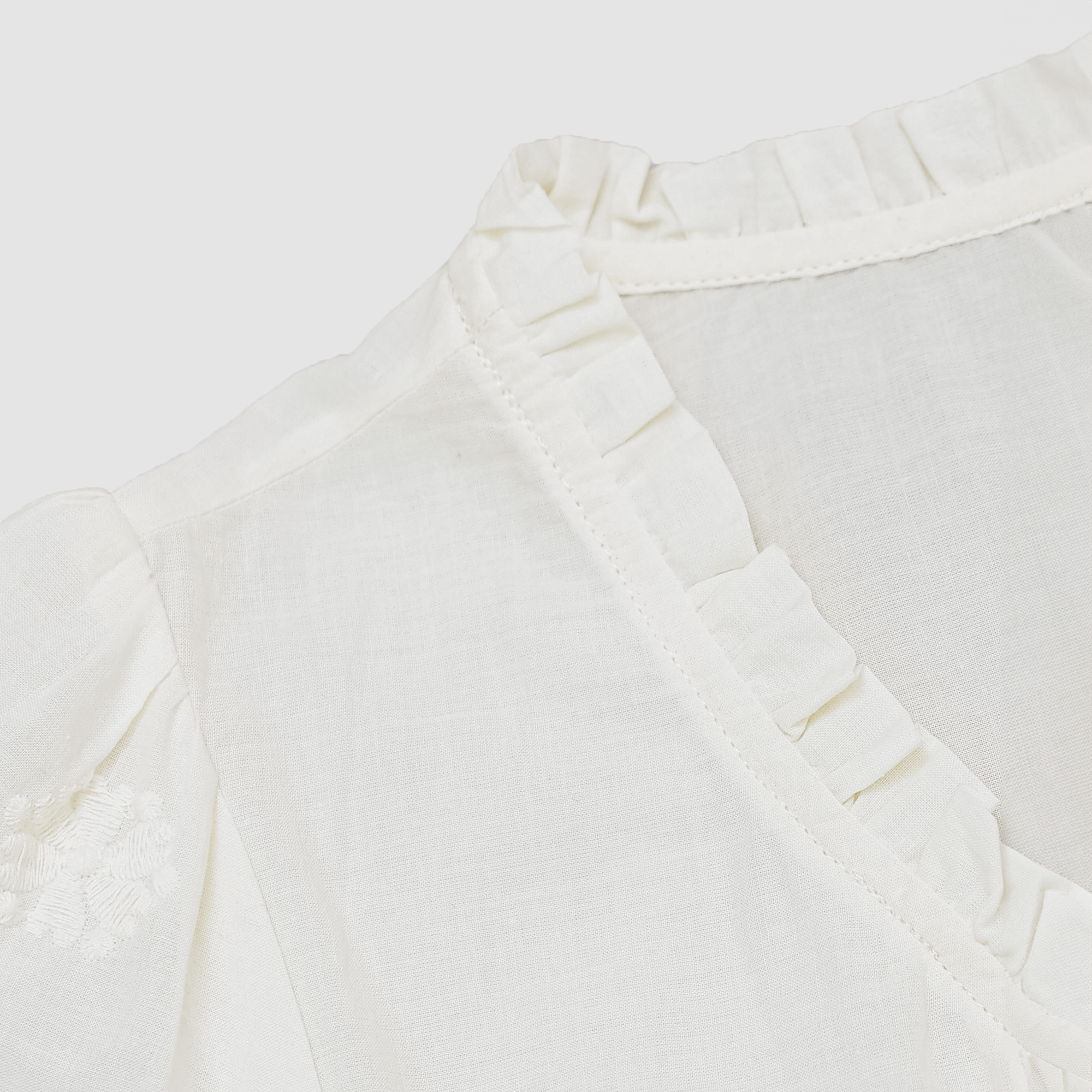 Clementine Floral Embroided Tie Front Blouse