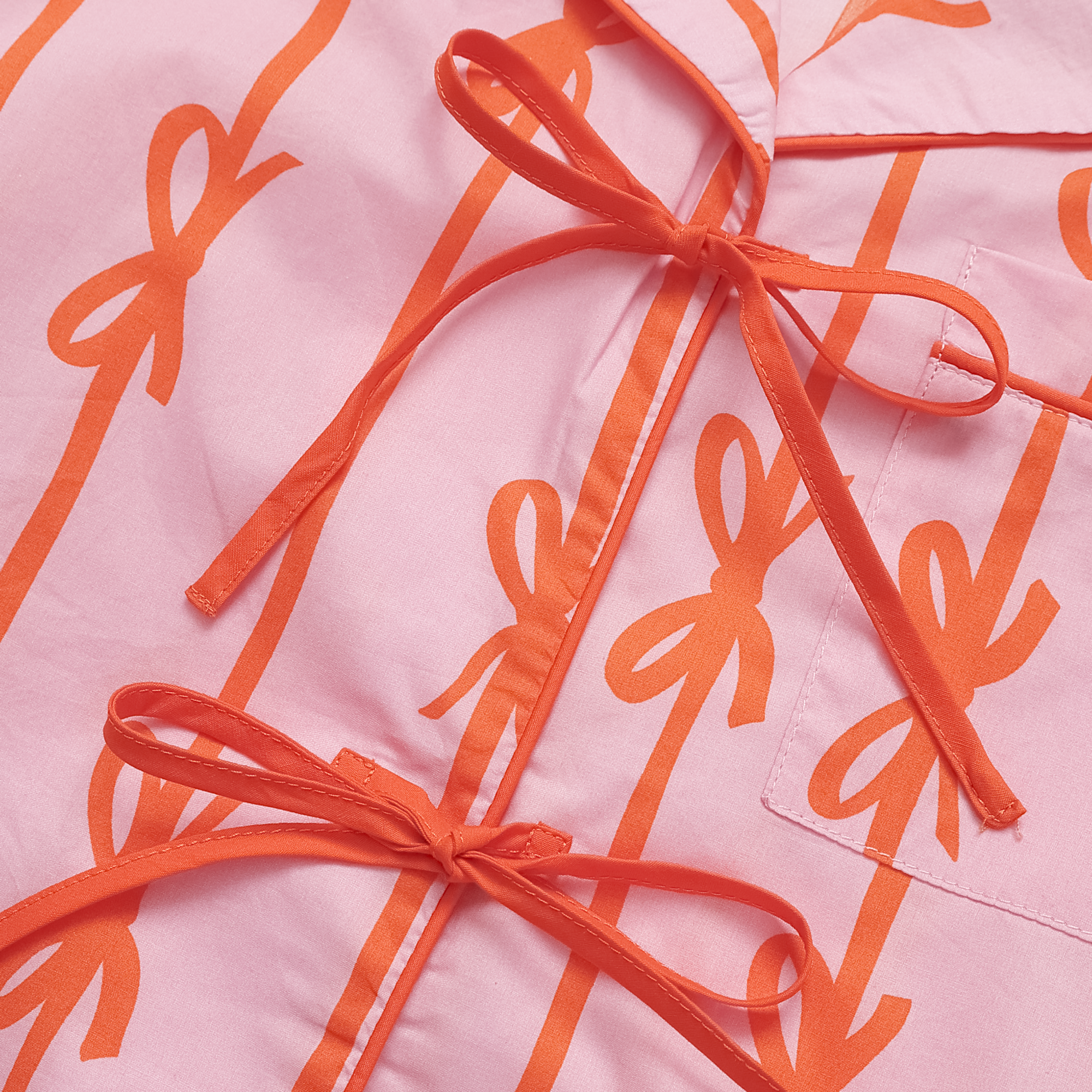 Eleanor Bow Print Pajama Set in Pink