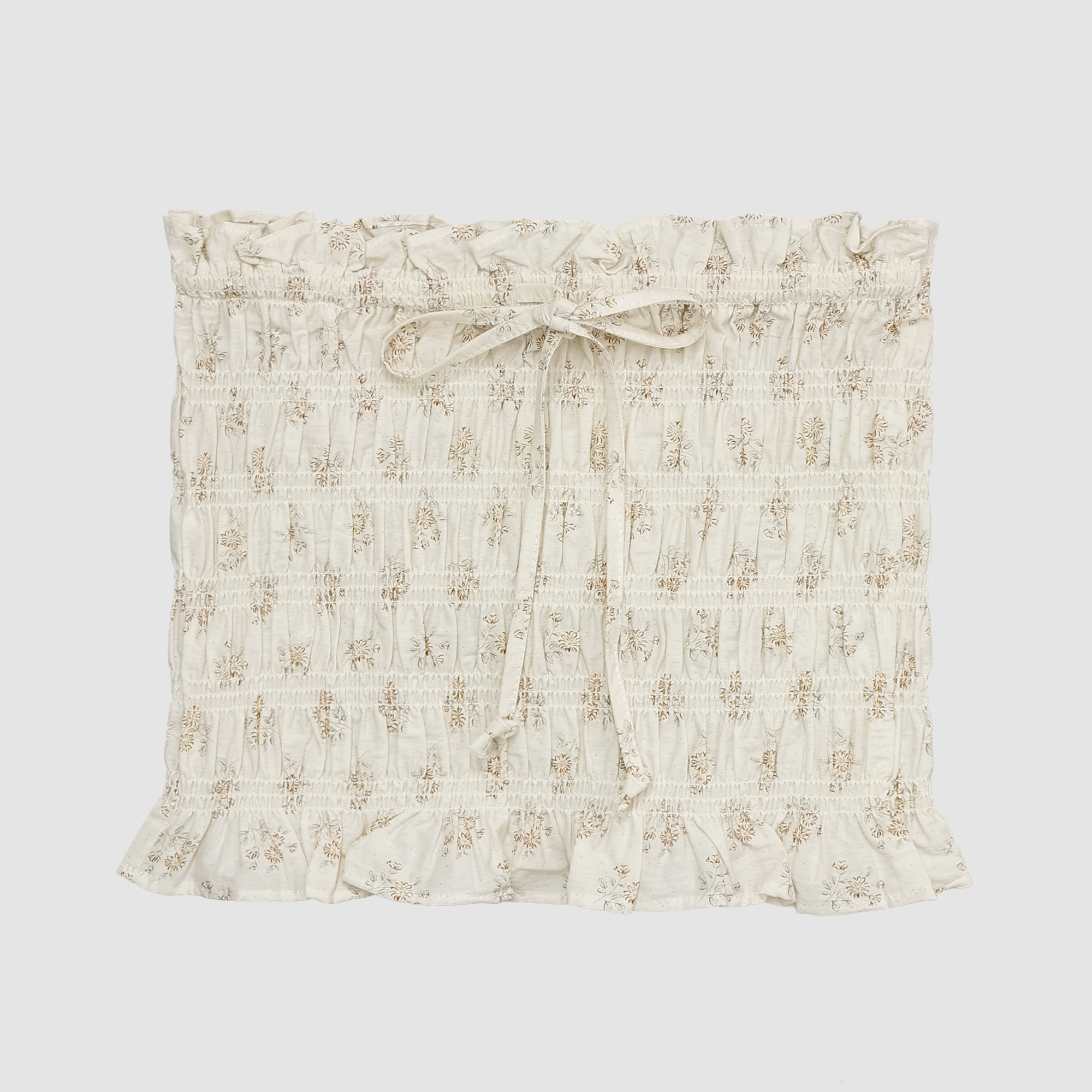 Eloise Ruched Tie Tube Top in Cream