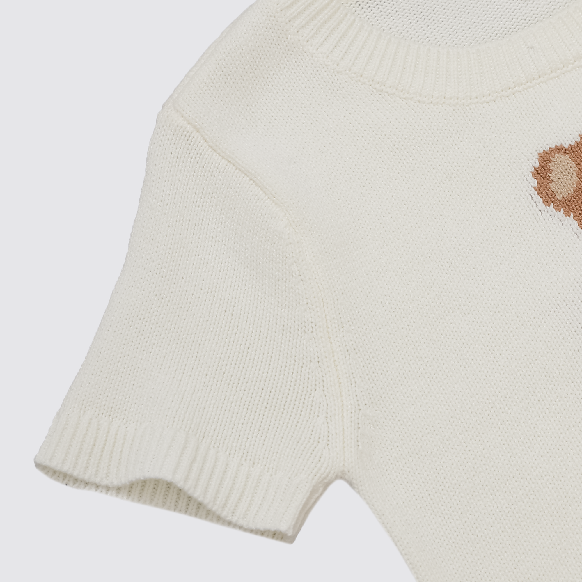 Football Star Teddy Bear Sweater Tee in White & Red