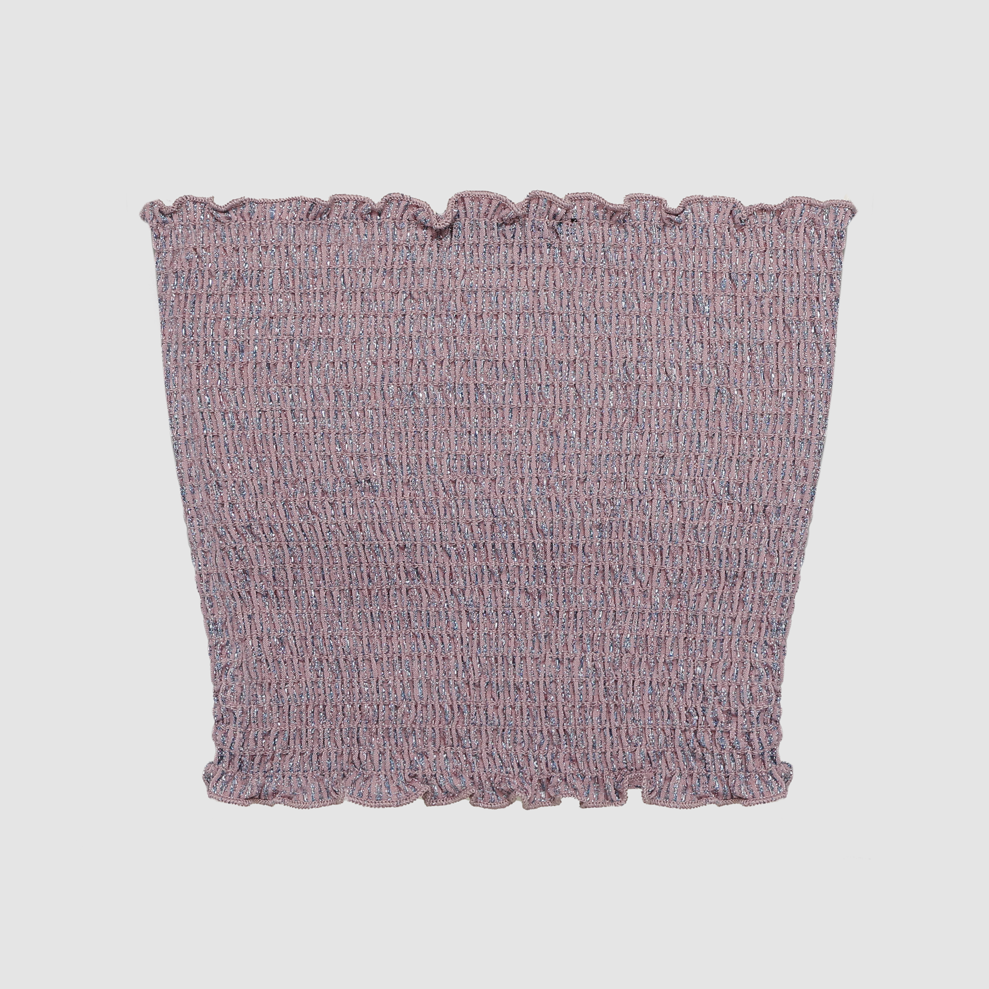 Glitter Ruffle Smocked Tube Top