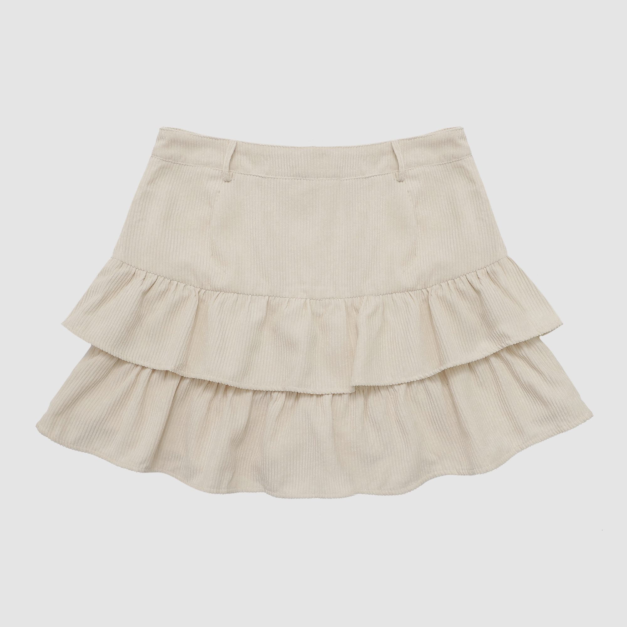 Kat Double Tiered Corduroy Mini Skirt