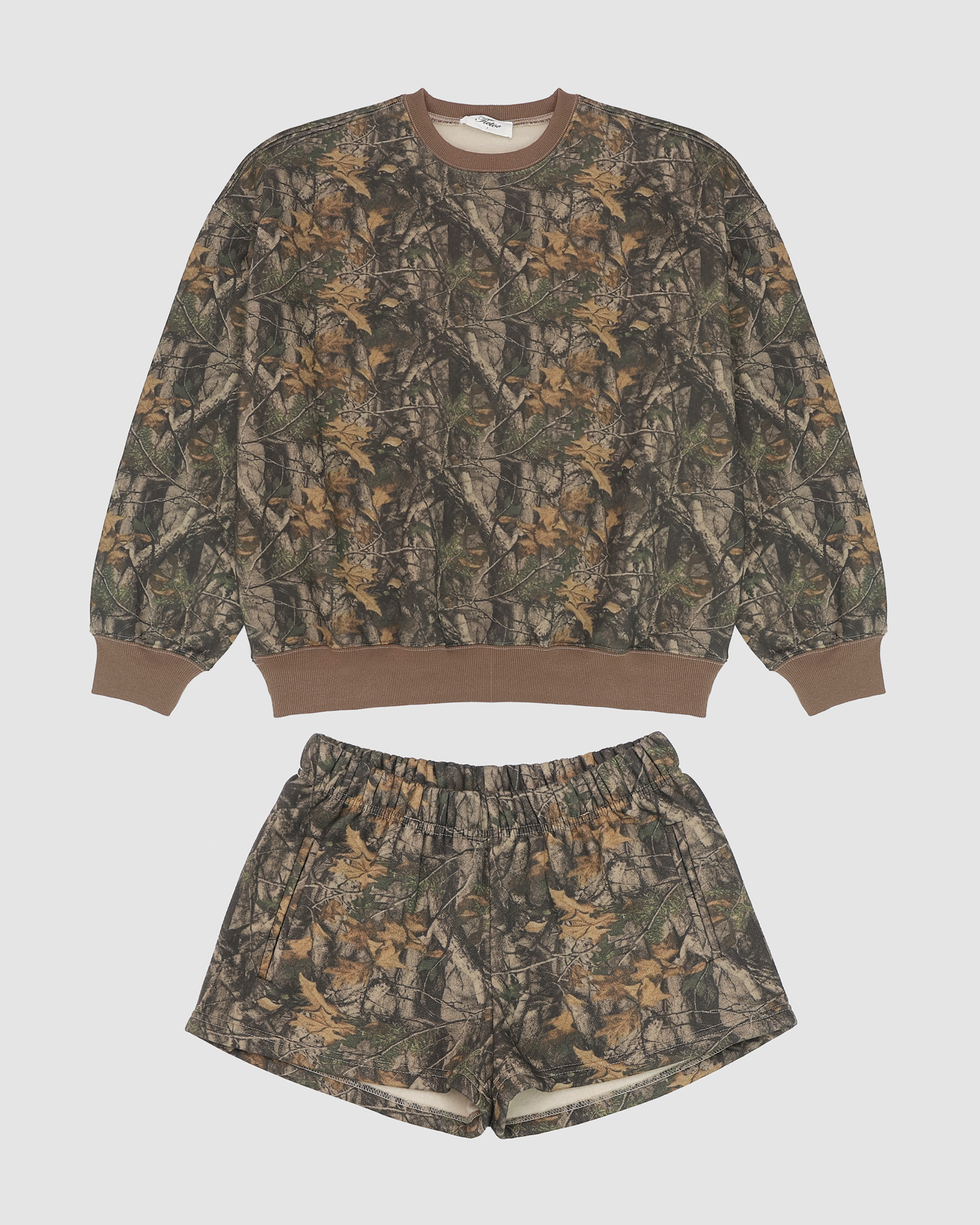 Katelyn Woodland Camo Crewneck