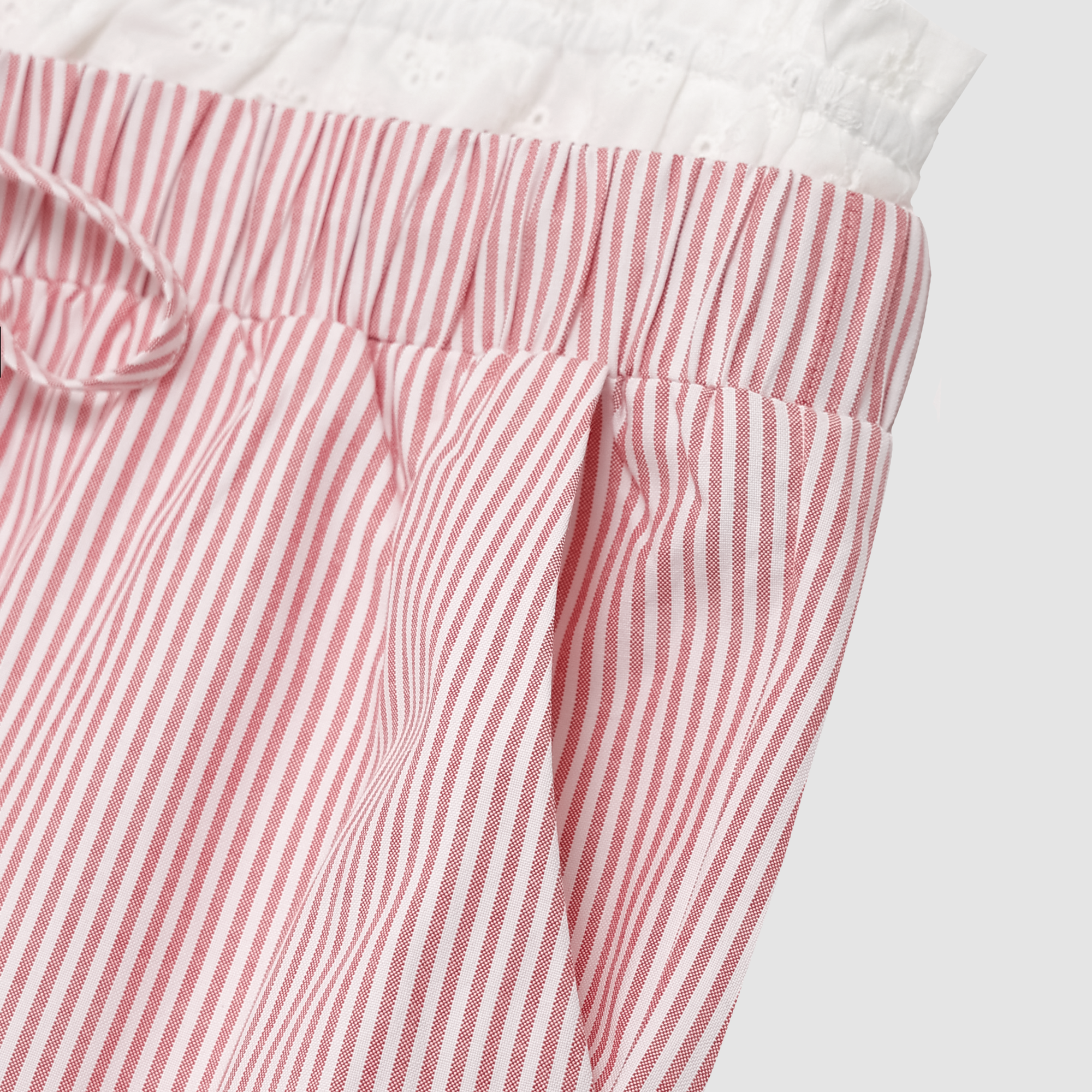 Maisie Ruffle Lined Pants in Red/White
