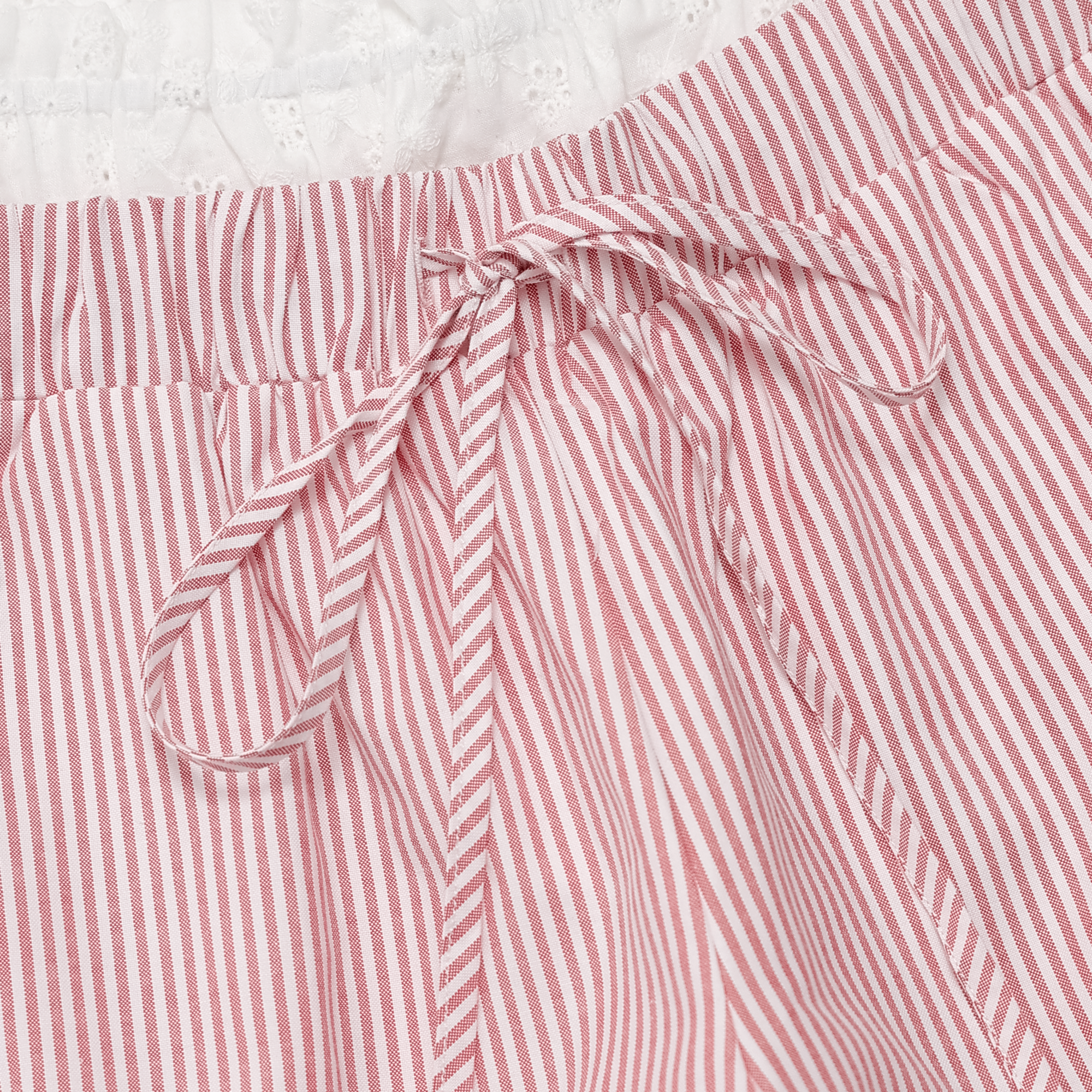 Maisie Ruffle Lined Pants in Red/White