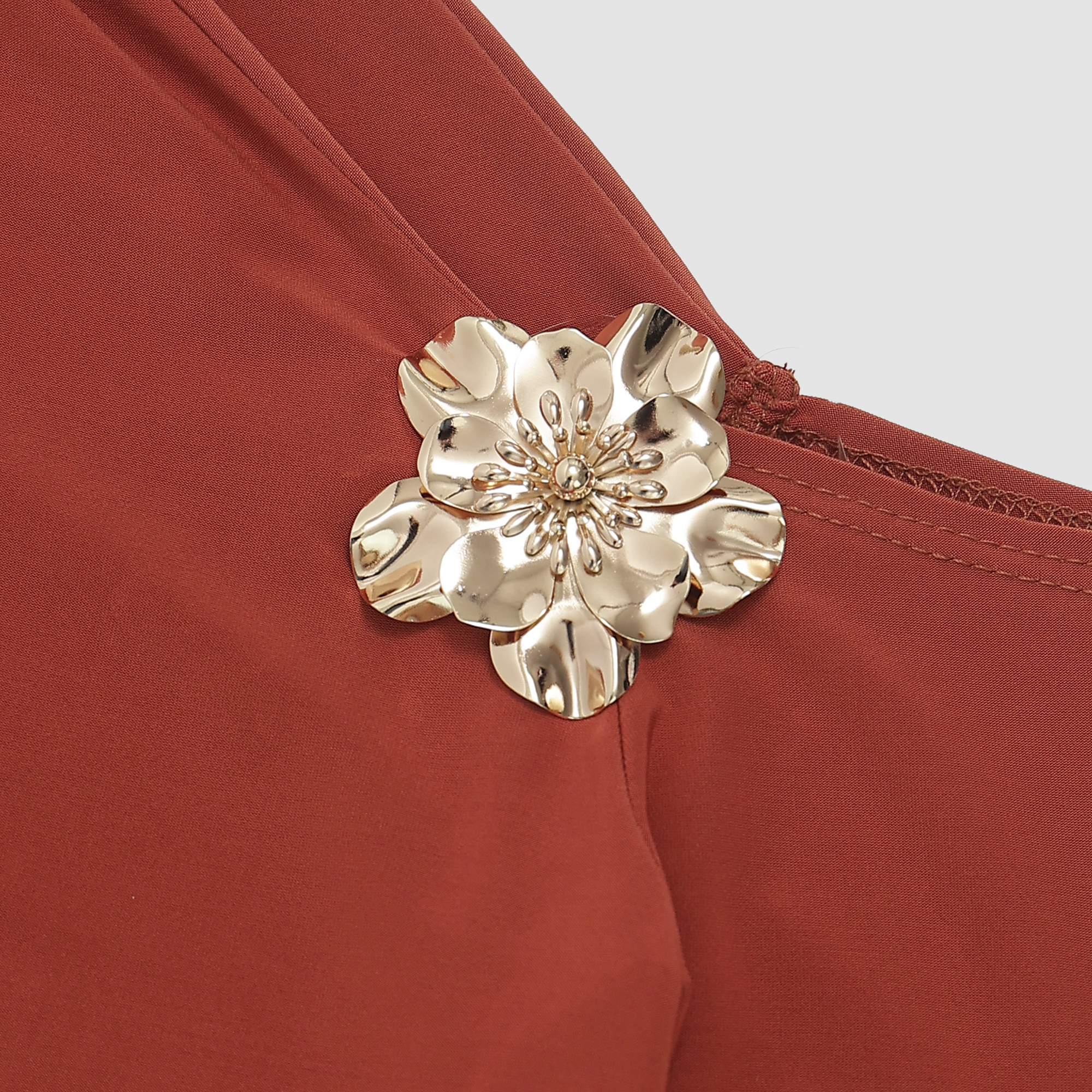 Megara Off Shoulder Flower Detail Top