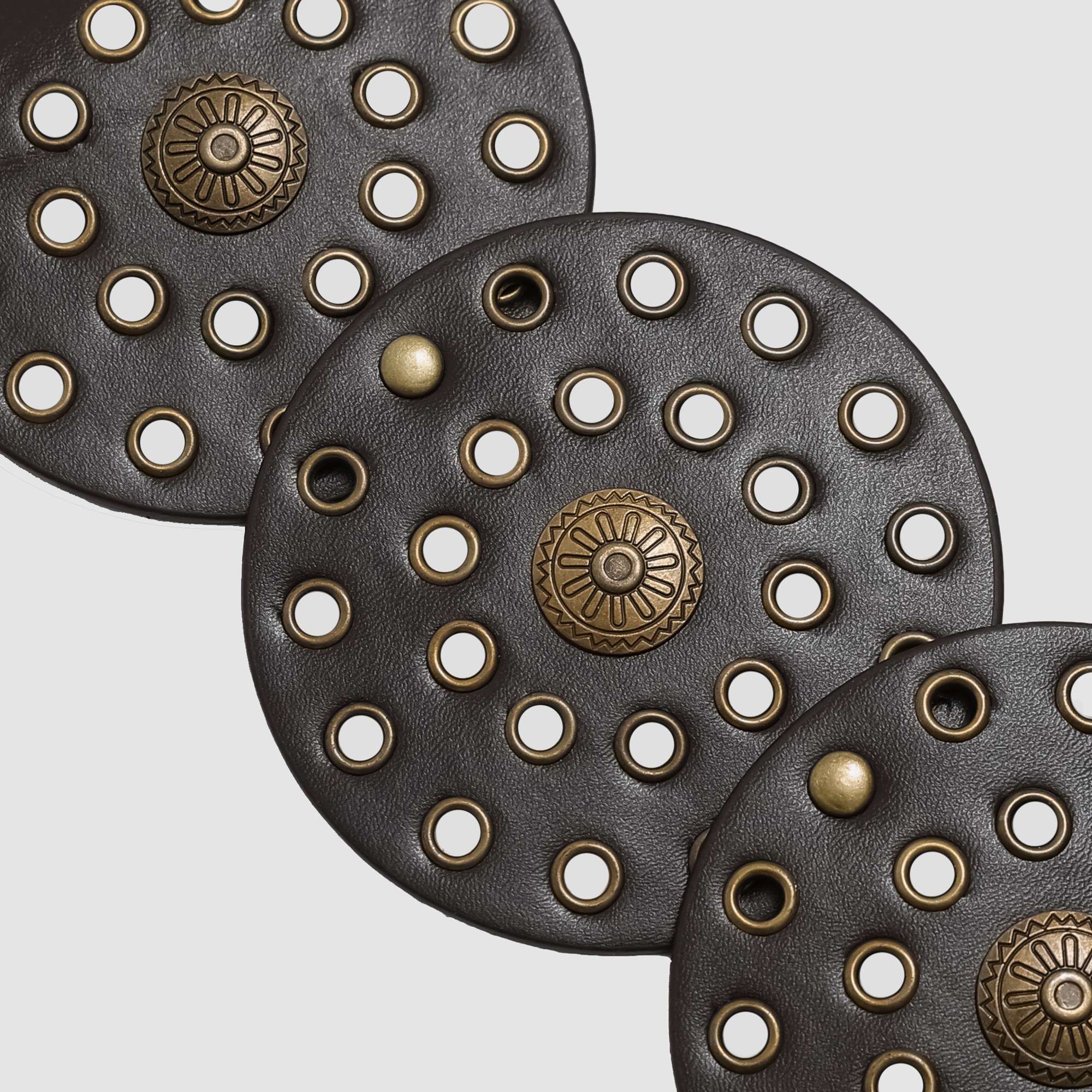 Metallic Western Circle Belt in Copper Coffee