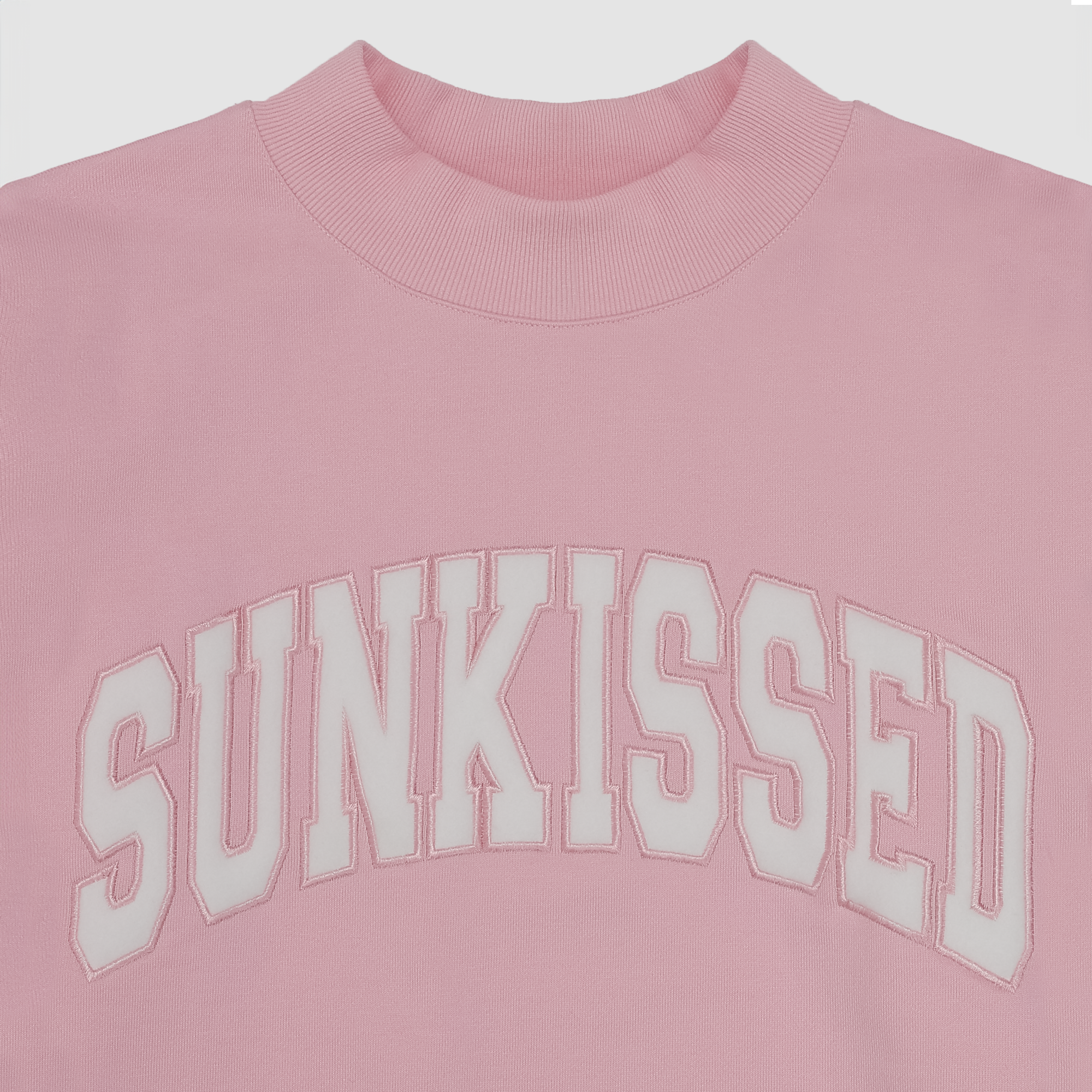 Mockneck Sunkissed Varsity Embroidered Sweatshirt