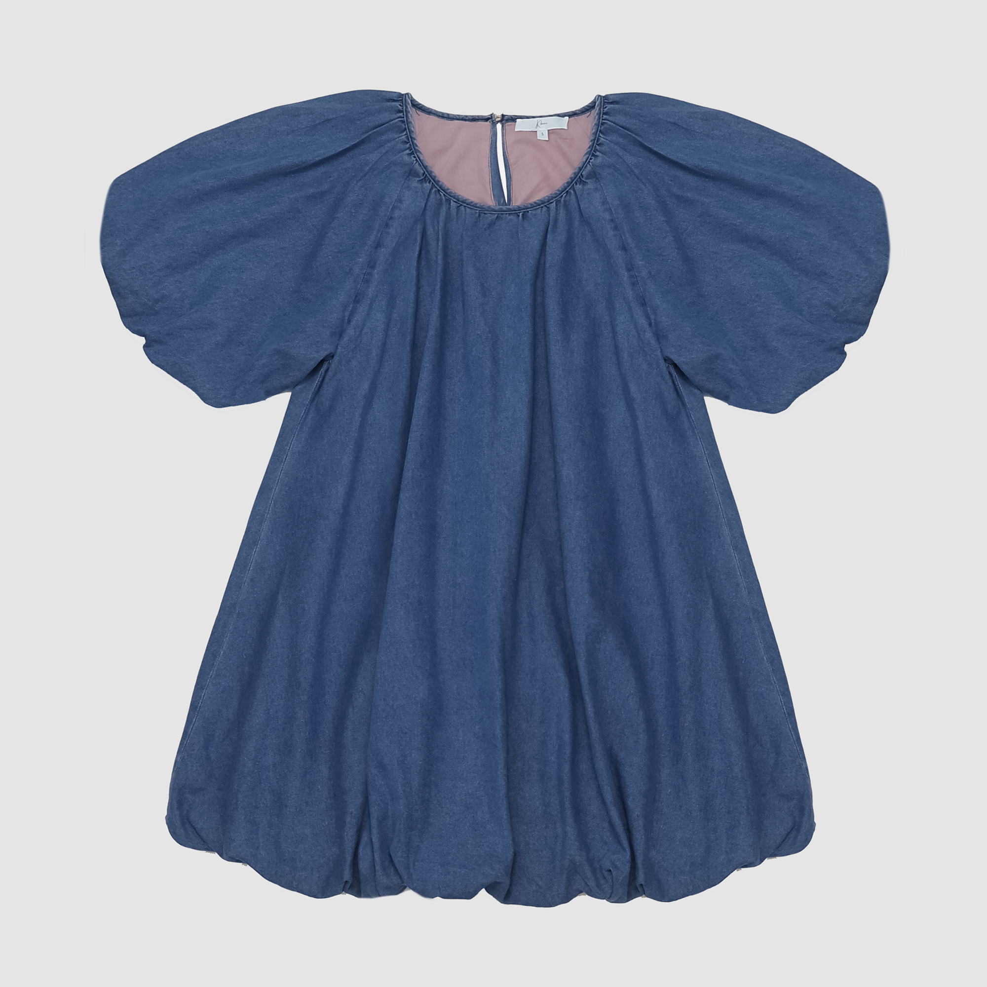denim bubble mini dress Medium Wash Denim Bubble Hem Strapless Mini Dress