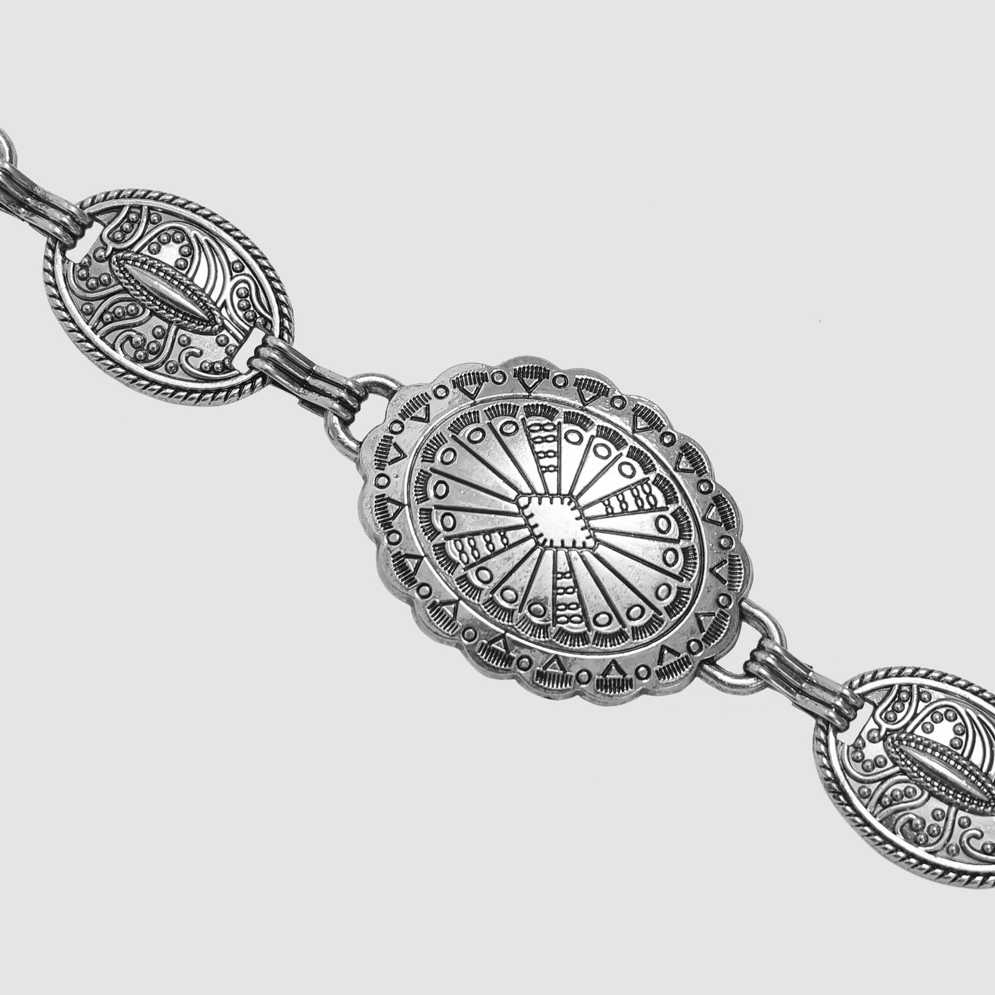 Oval Chain Belt in Silver