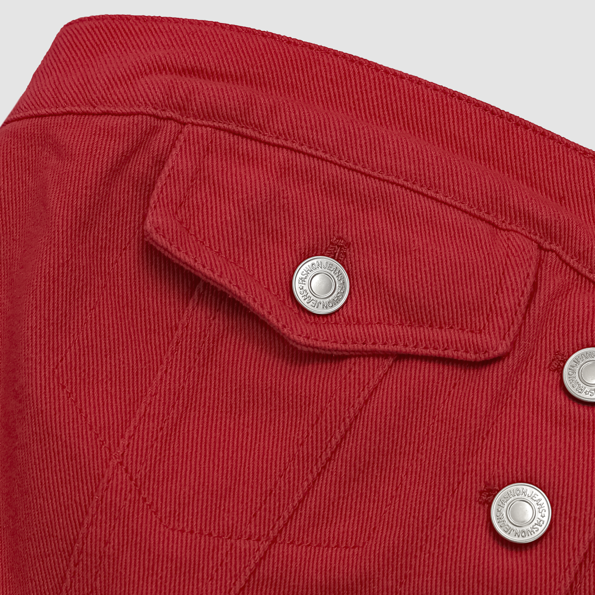 Petra Denim Tube Top in Red