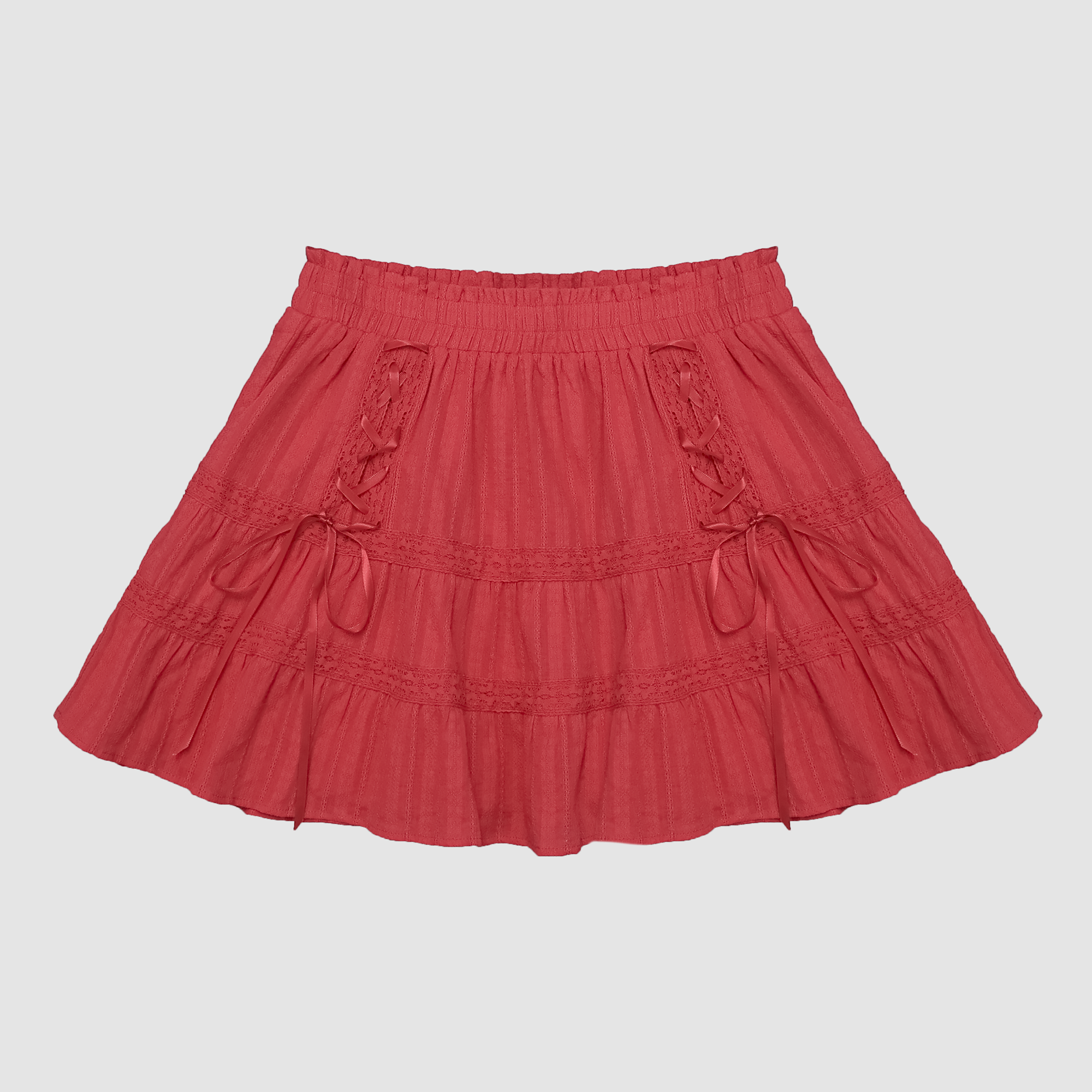 Aria Tiered Lace Trim Ribbon Skirt