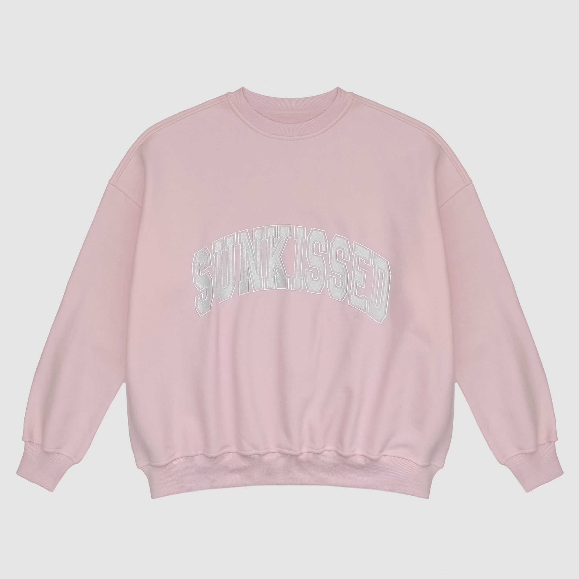 Sunkissed Embroidered Crewneck in Light Pink
