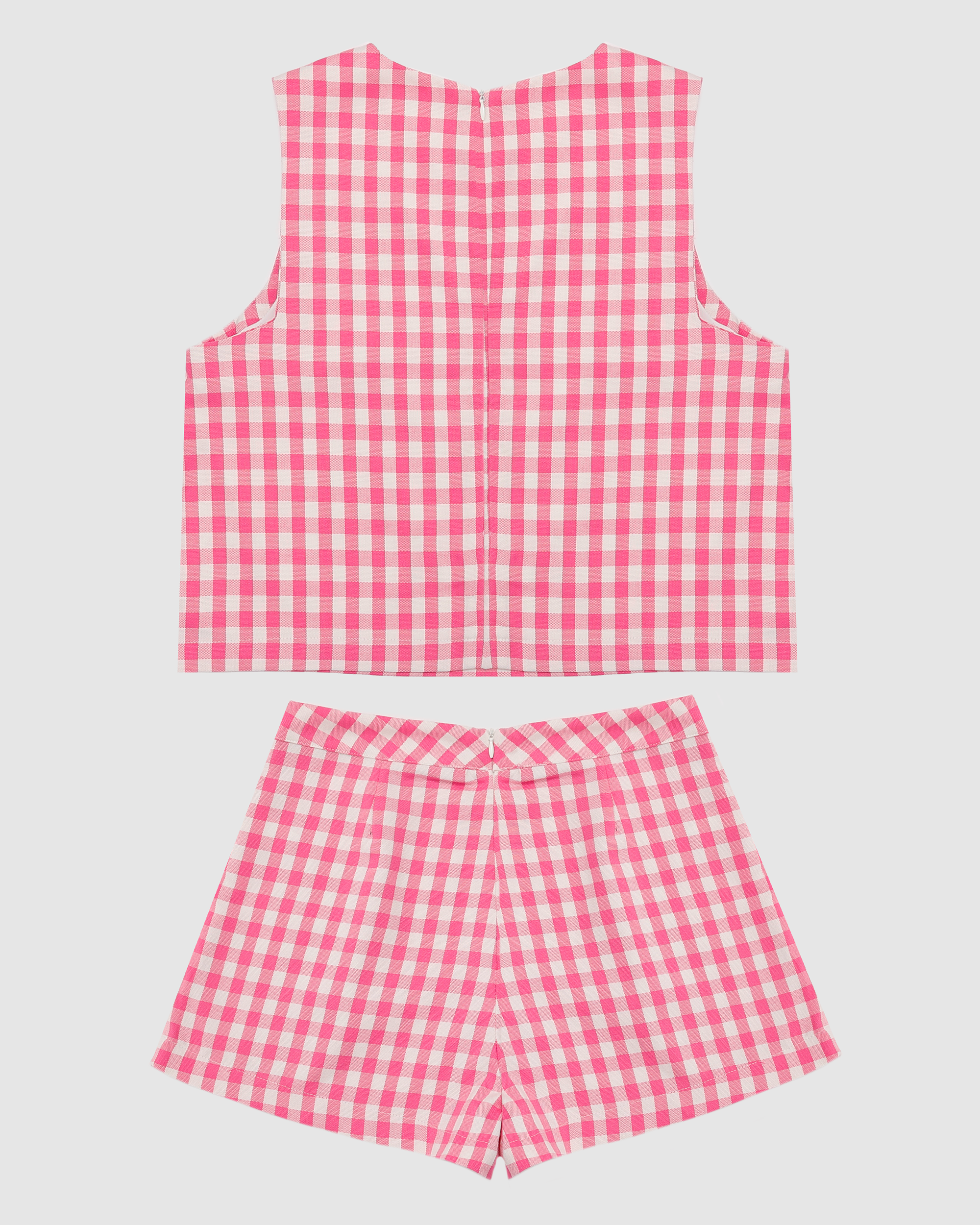 Taylee Gingham Tank in Hot Pink