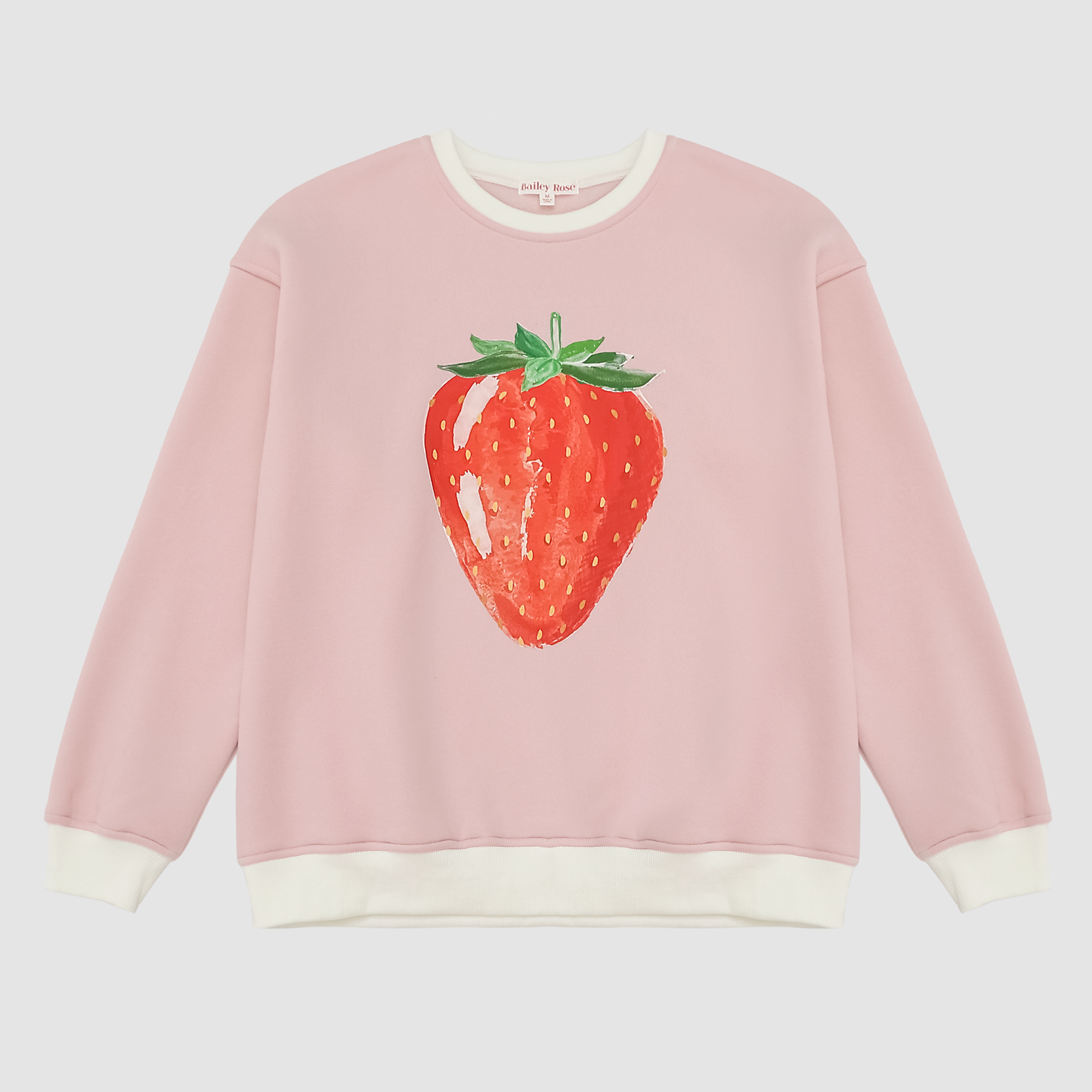 Annie Strawberry Crewneck Sweatshirt in Pink