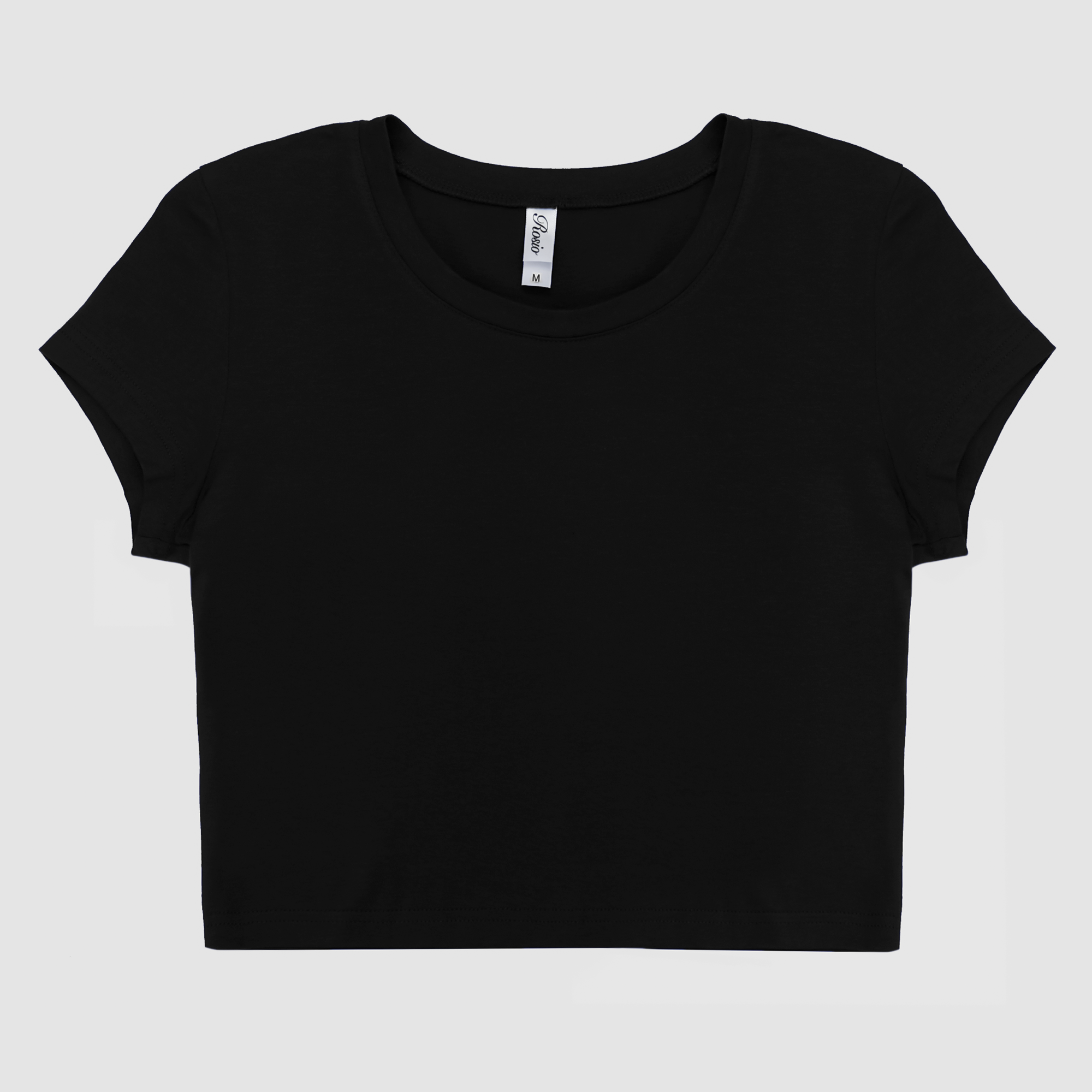 Kiara Cropped Baby Tee in Black