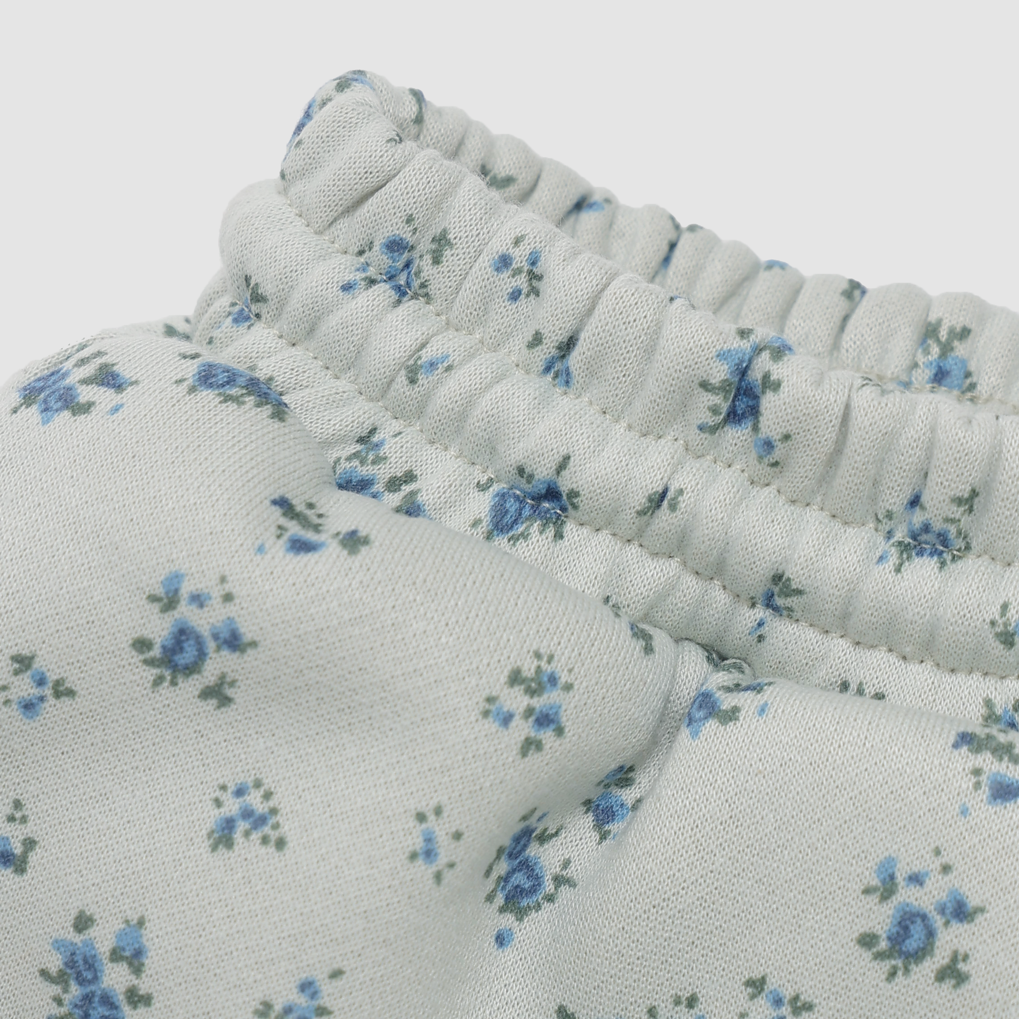 Lucy Floral Print Sweatshorts in Mint