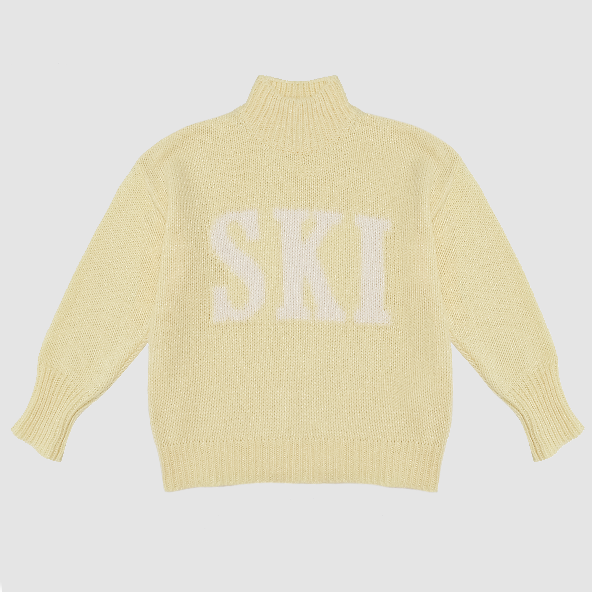 Ski Mockneck Knit Sweater in Yellow