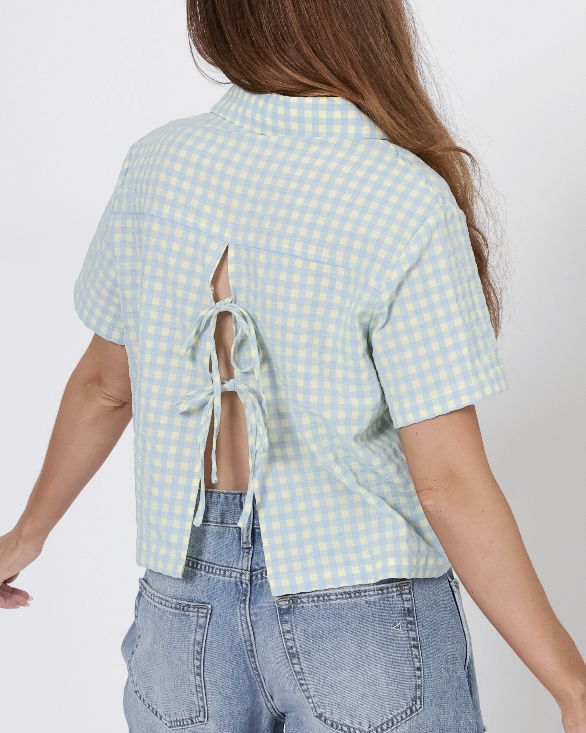 Maggie Cropped Button Up Top