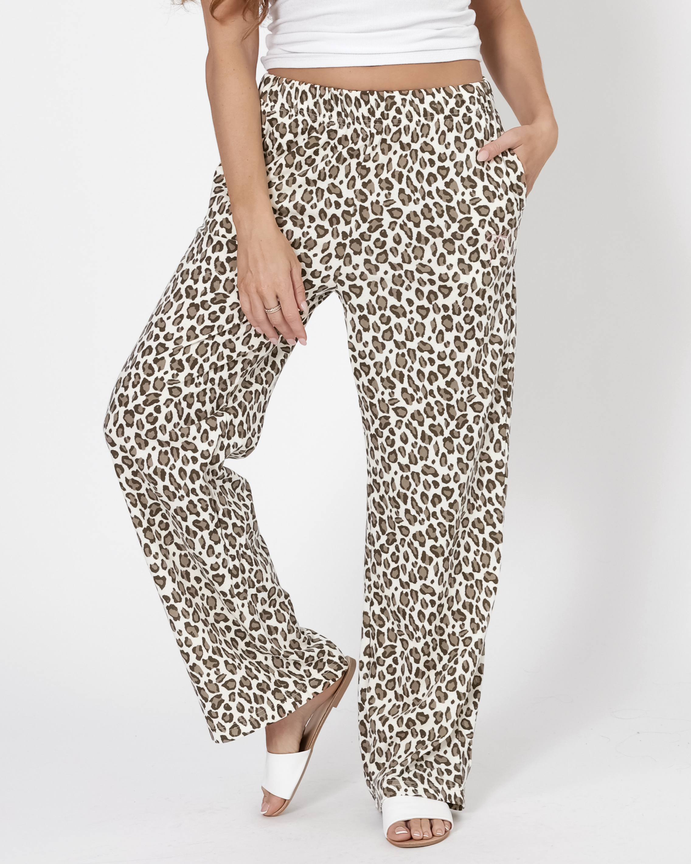 Mackenzie Leopard Wide Leg Sweatpants