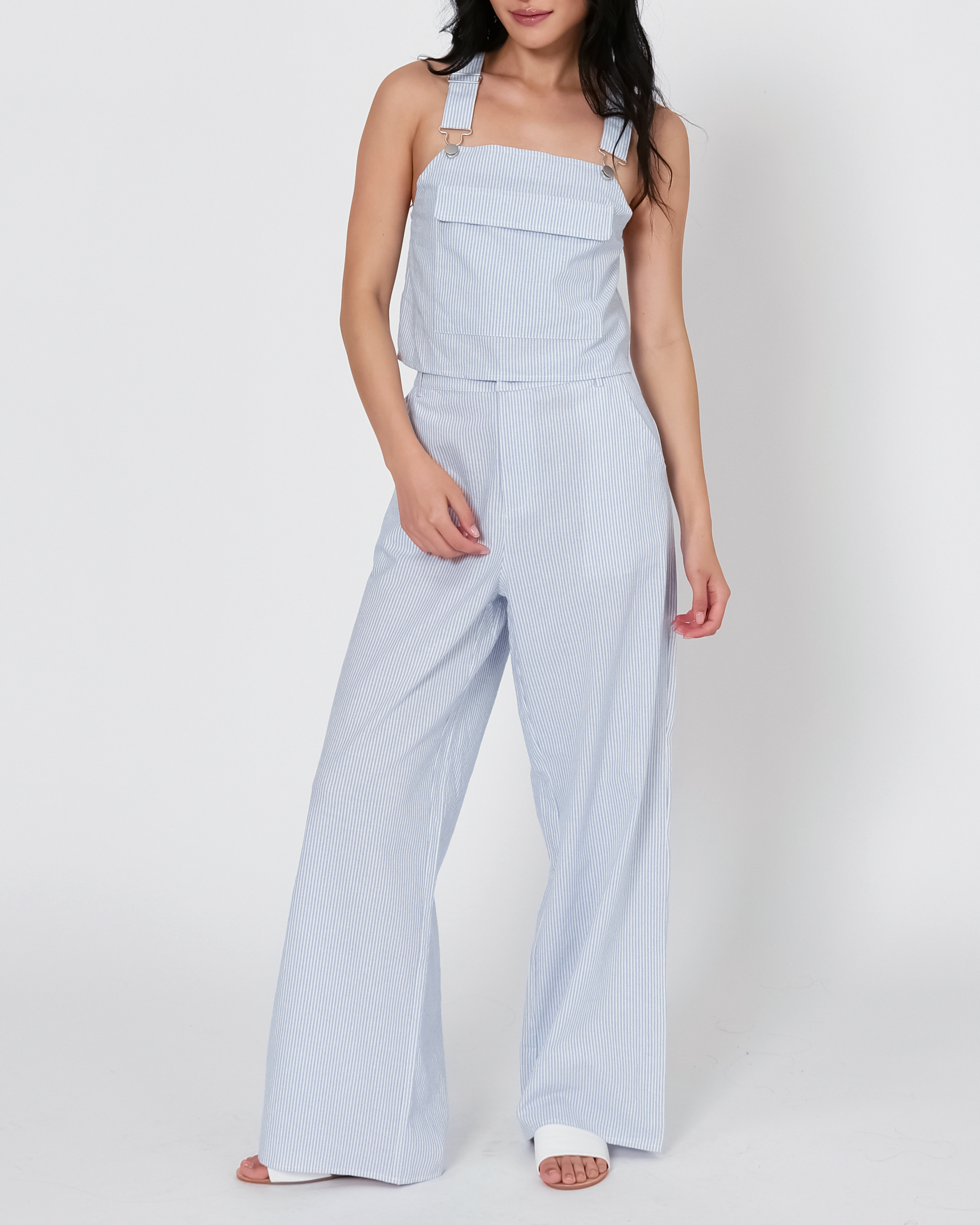Brea Pinstripe Overall Tank Top