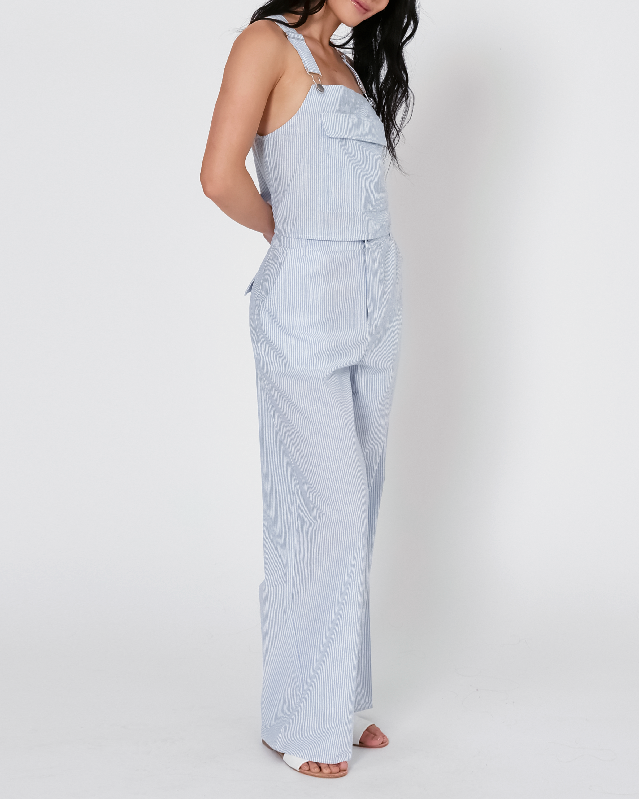 Brea Pinstripe Overall Tank Top