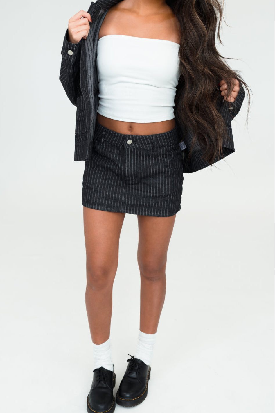 Vivian Pinstripe Mini Skirt