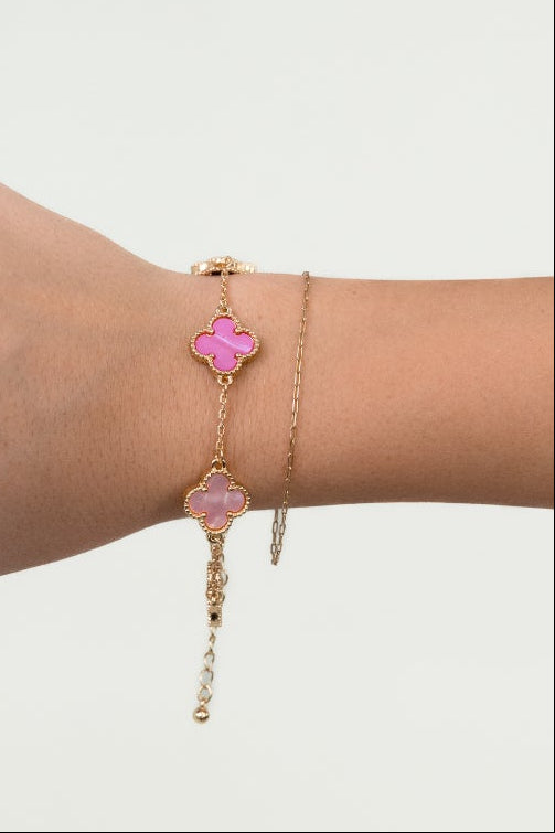 Four Leaf Clover Bracelet in Multi Light
