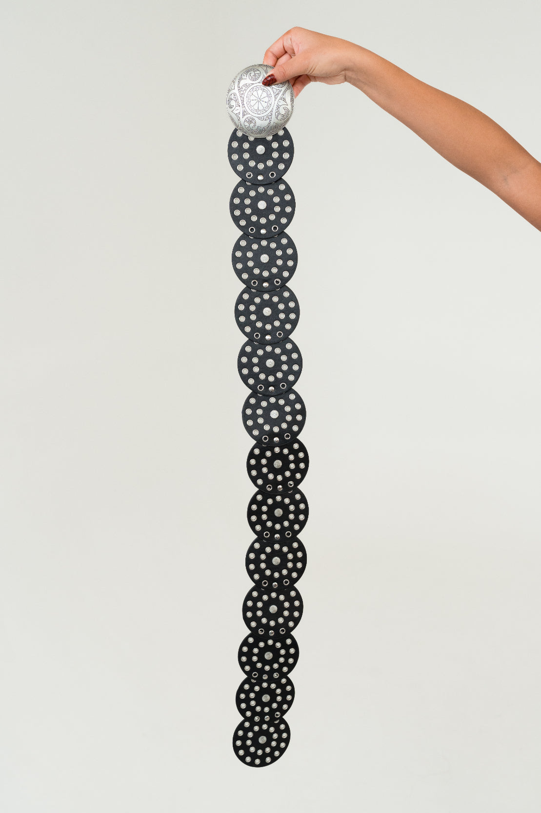 Metallic Western Circle in Silver Black