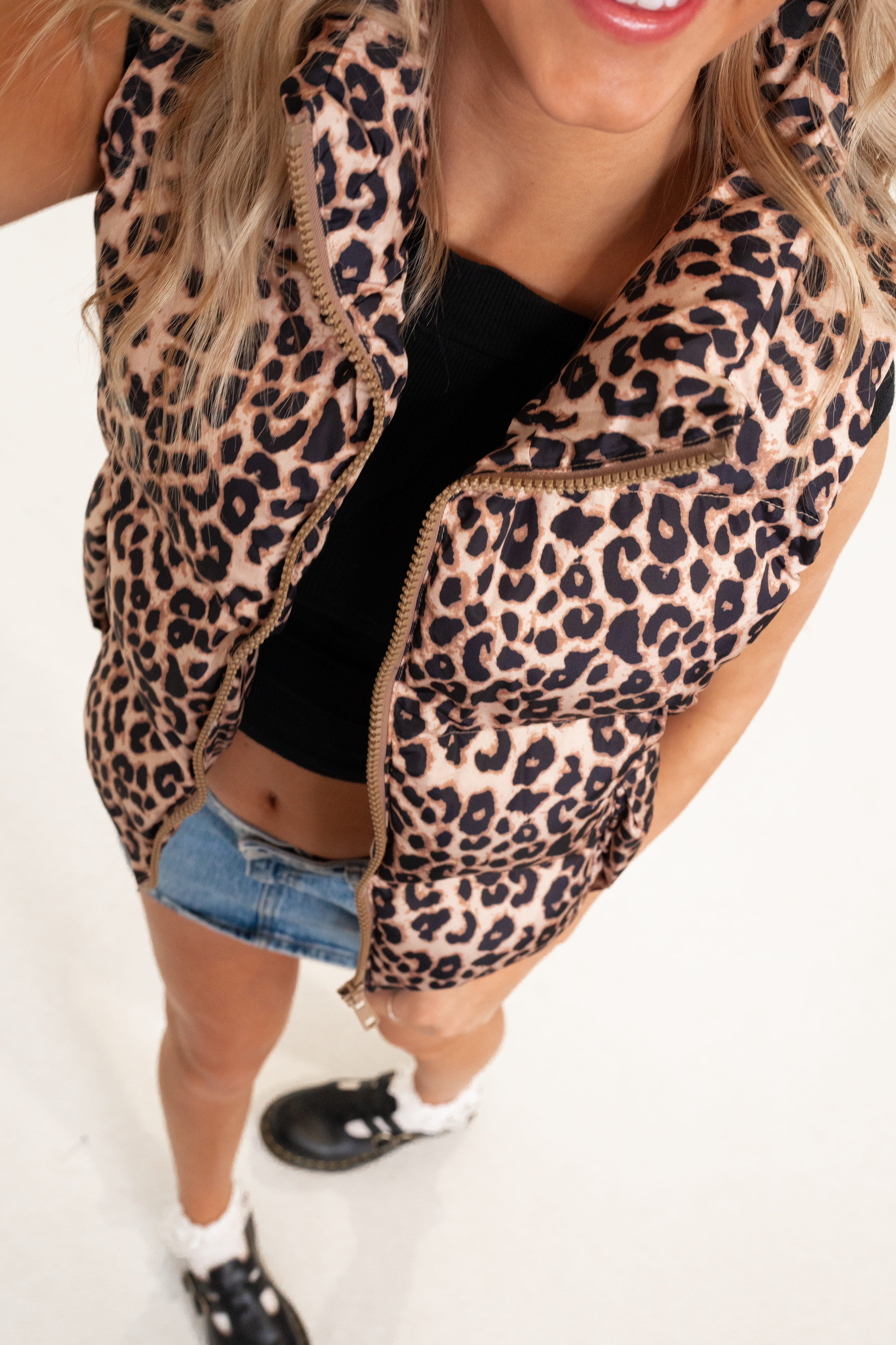 Ruby Leopard Puffer Vest