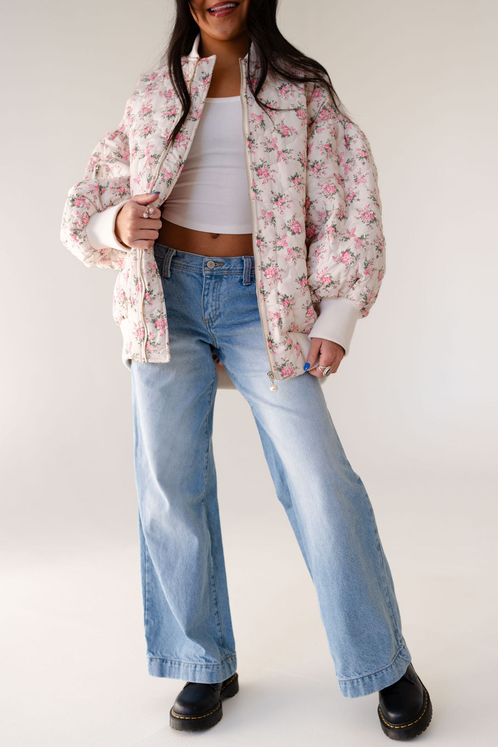 Chloe Floral Print Bomber Jacket