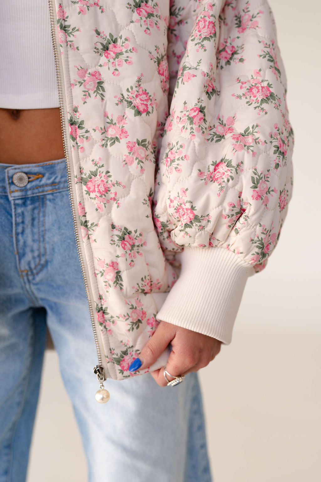 Chloe Floral Print Bomber Jacket