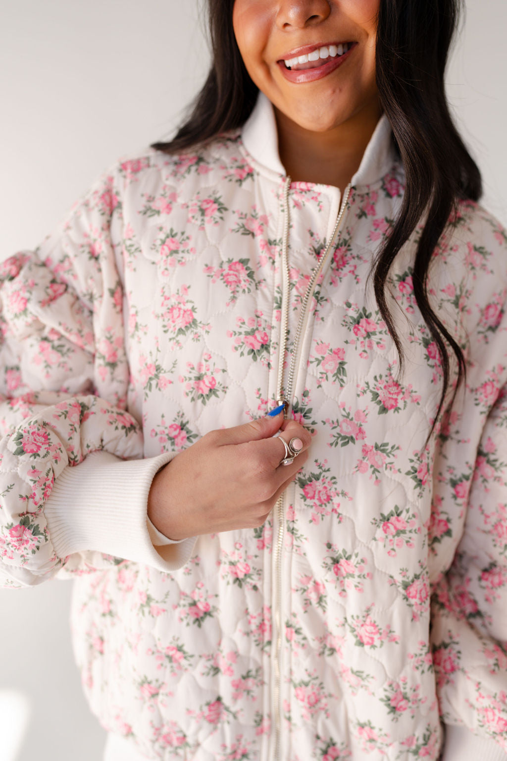 Chloe Floral Print Bomber Jacket