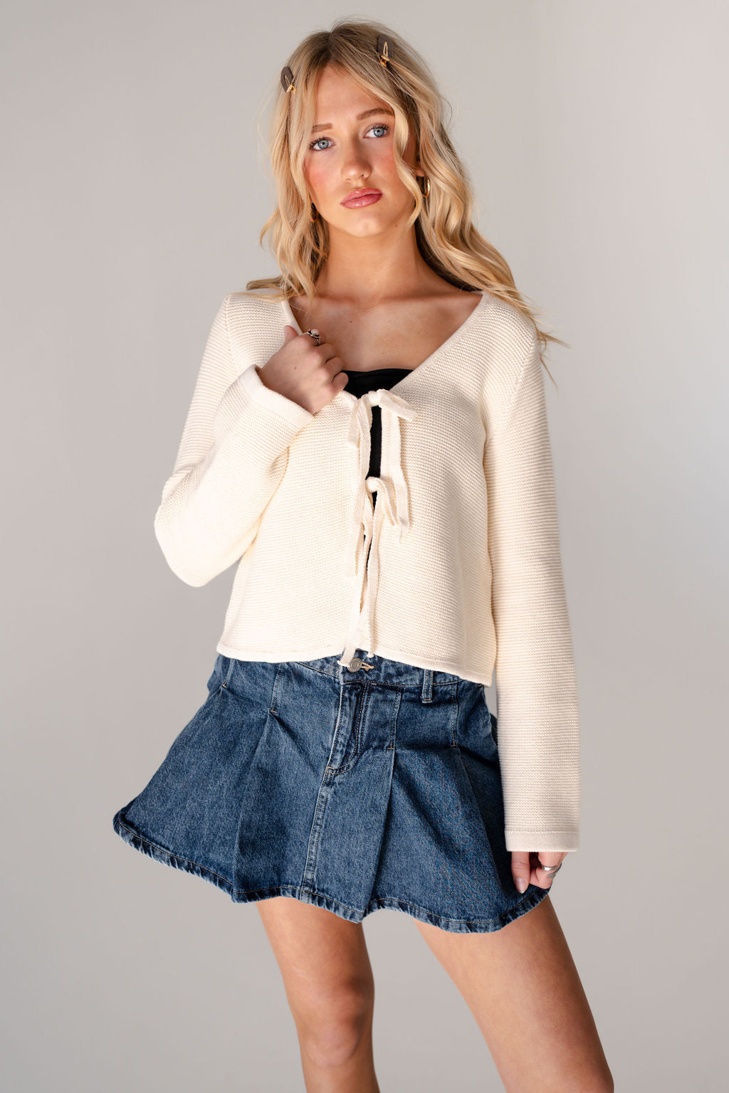 Lexi Knitted Tie Front Cardigan