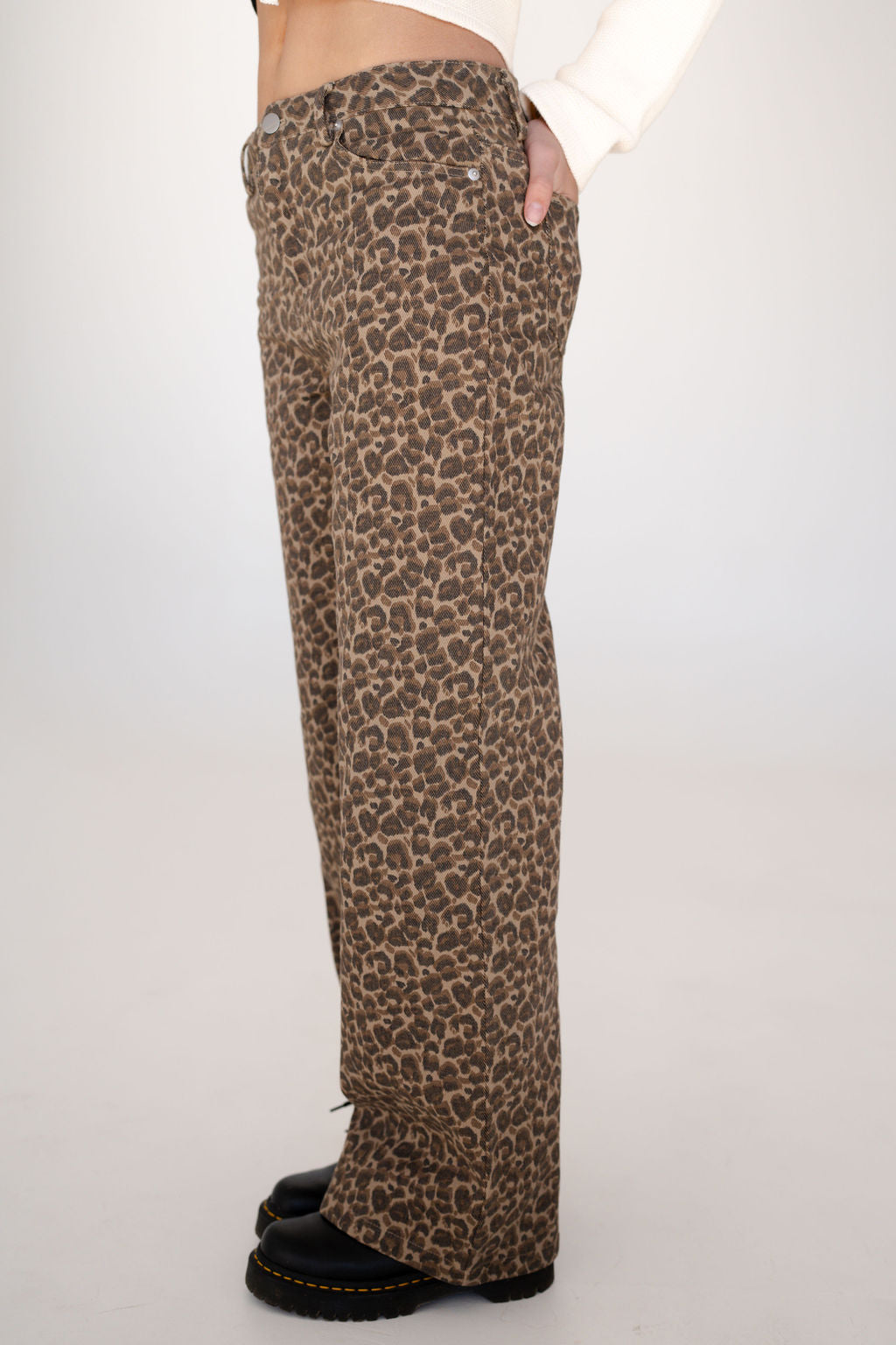 Sophie Wide Leg Leopard Jeans