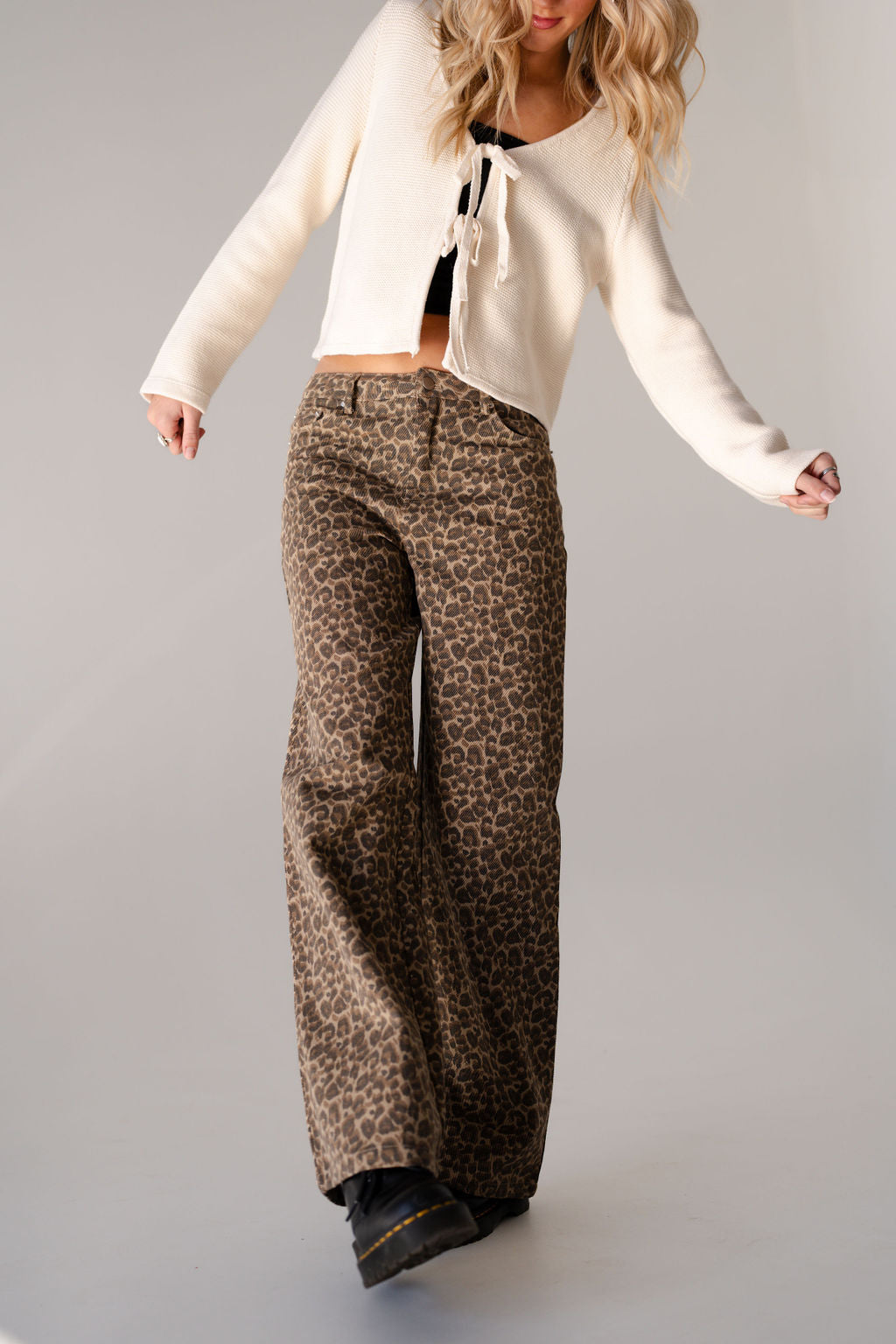 Sophie Wide Leg Leopard Jeans